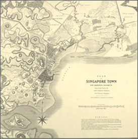 Plan of Singapore Town and Adjoining Districts from Actual Survey