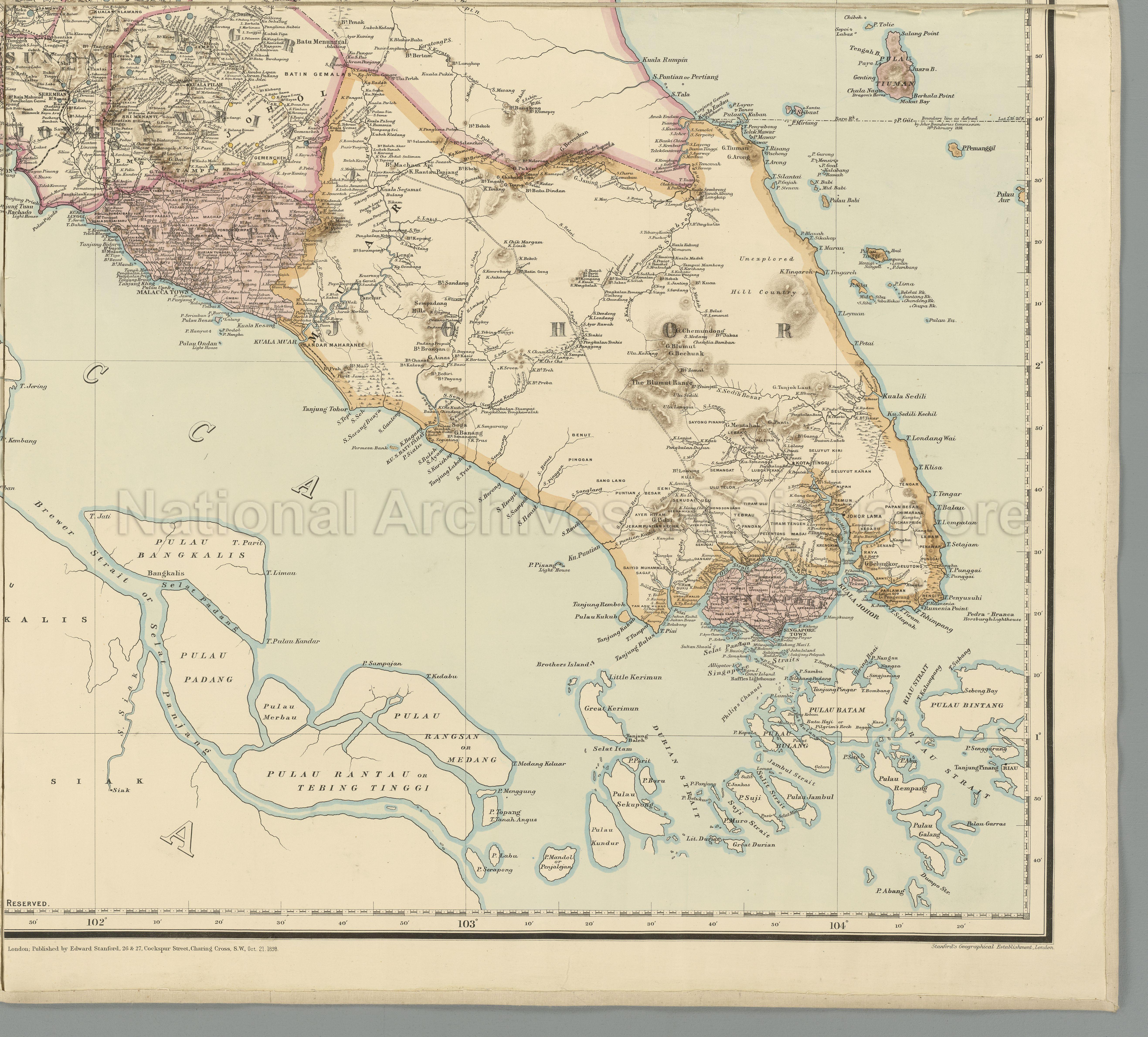 A Map of The Malay Peninsula 1898