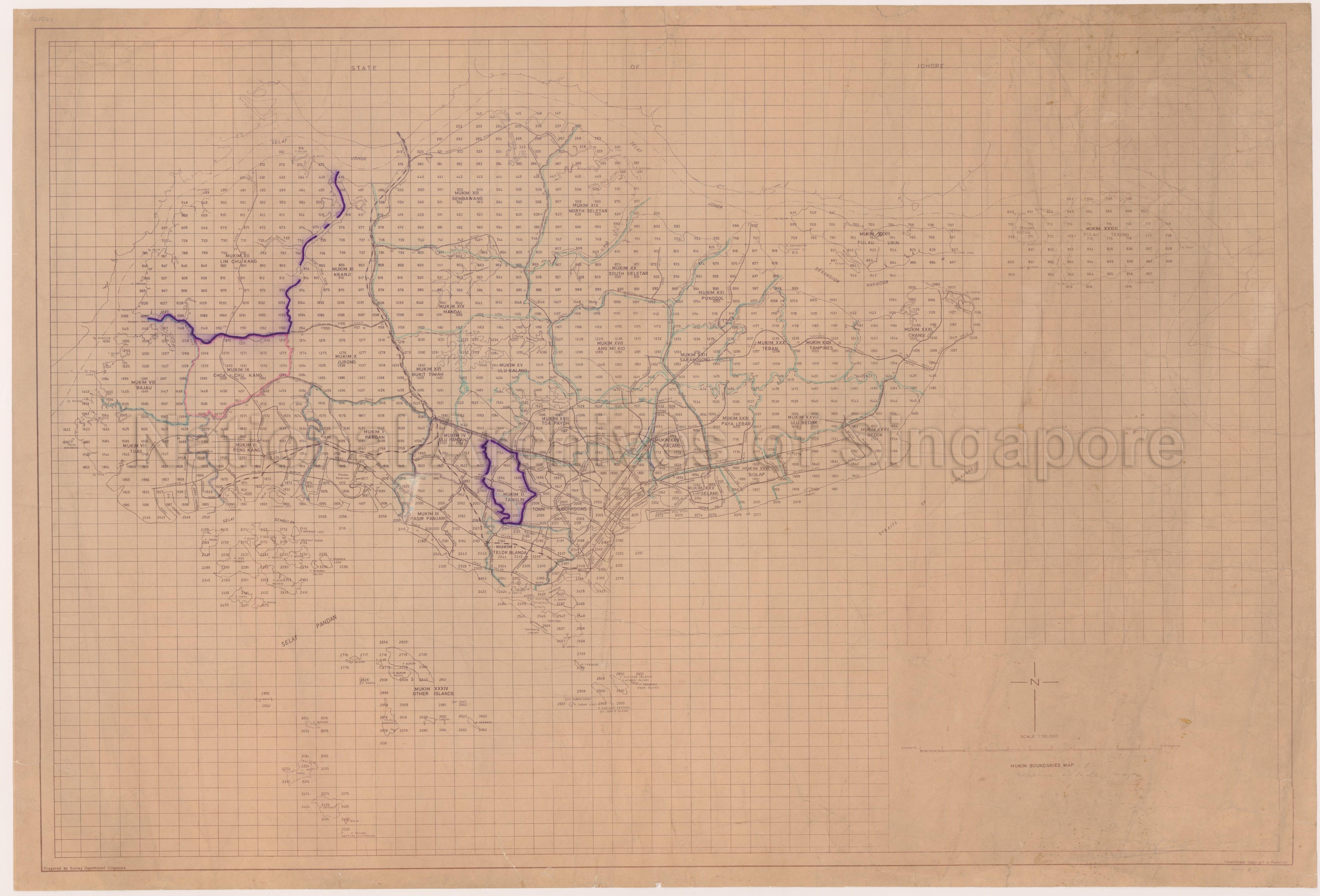 Mukim Boundaries Map (Key Map of Singapore Metric Map Sheets …