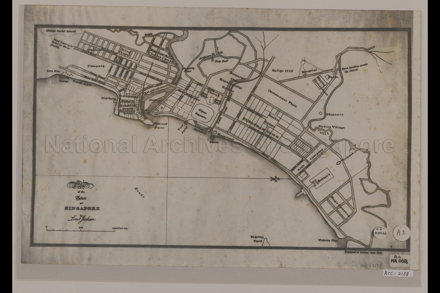 Plan of the Town of Singapore by Lieut Jackson