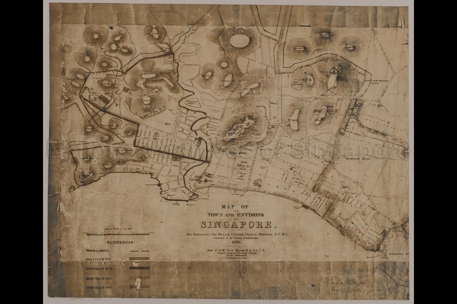 Map of the Town and Environs of Singapore
