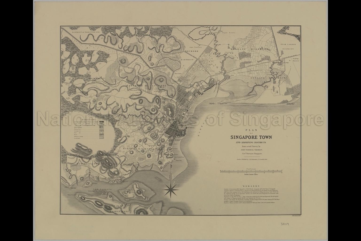 Plan of Singapore Town and Adjoining Districts from Actual  …