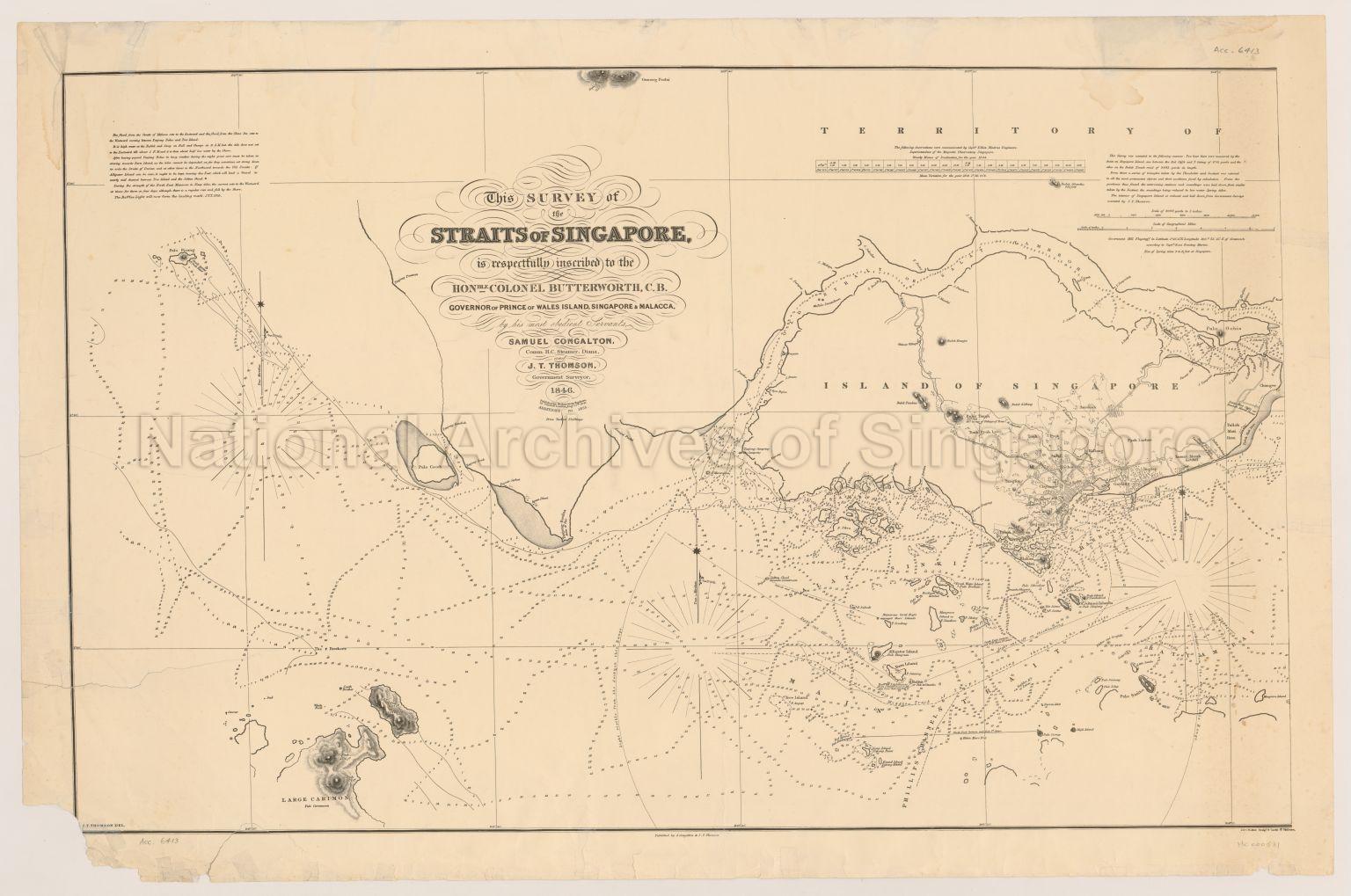 This Survey Of The Straits Of Singapore, Is Respectfully  …