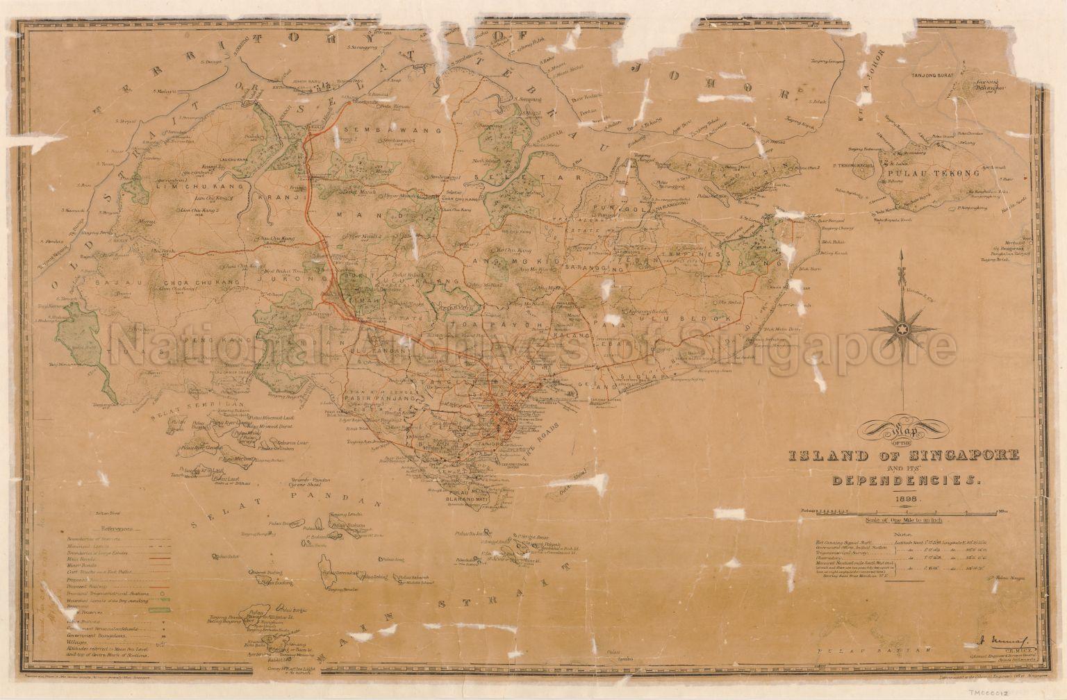 Map Of The Island Of Singapore And Its Dependencies 1898