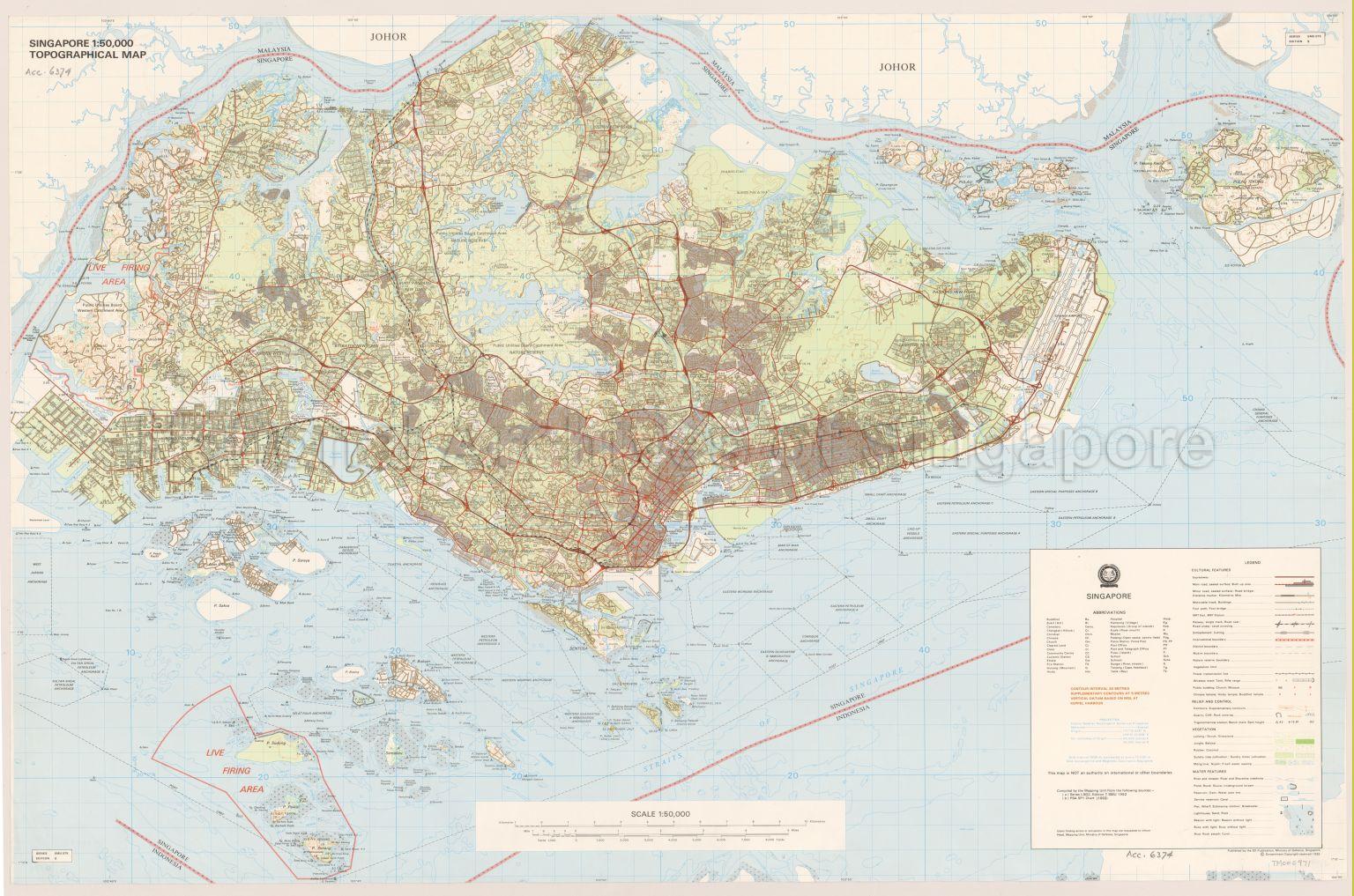 Singapore Topographical Map