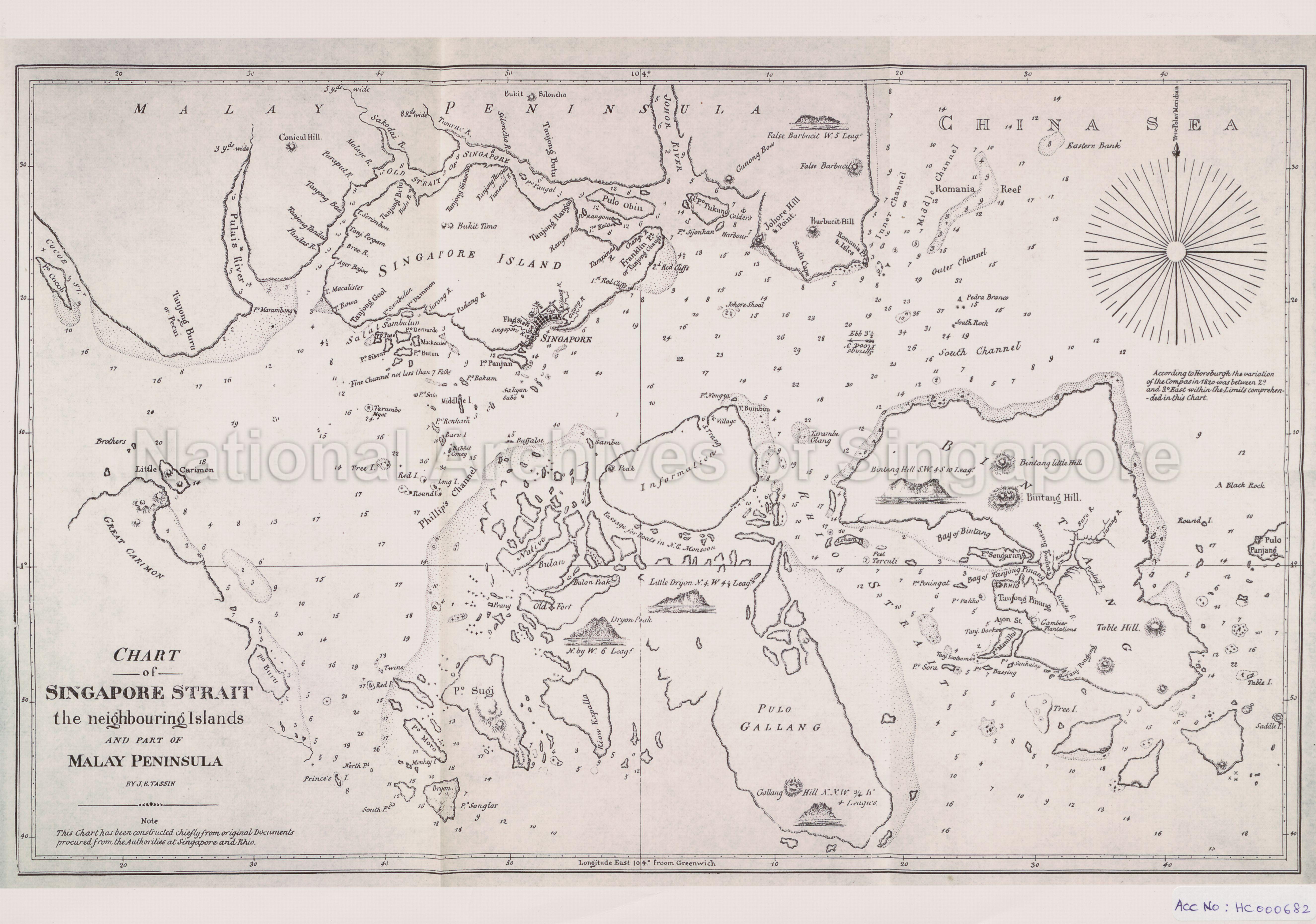 Chart of Singapore Strait the neighbouring Islands and Part  …