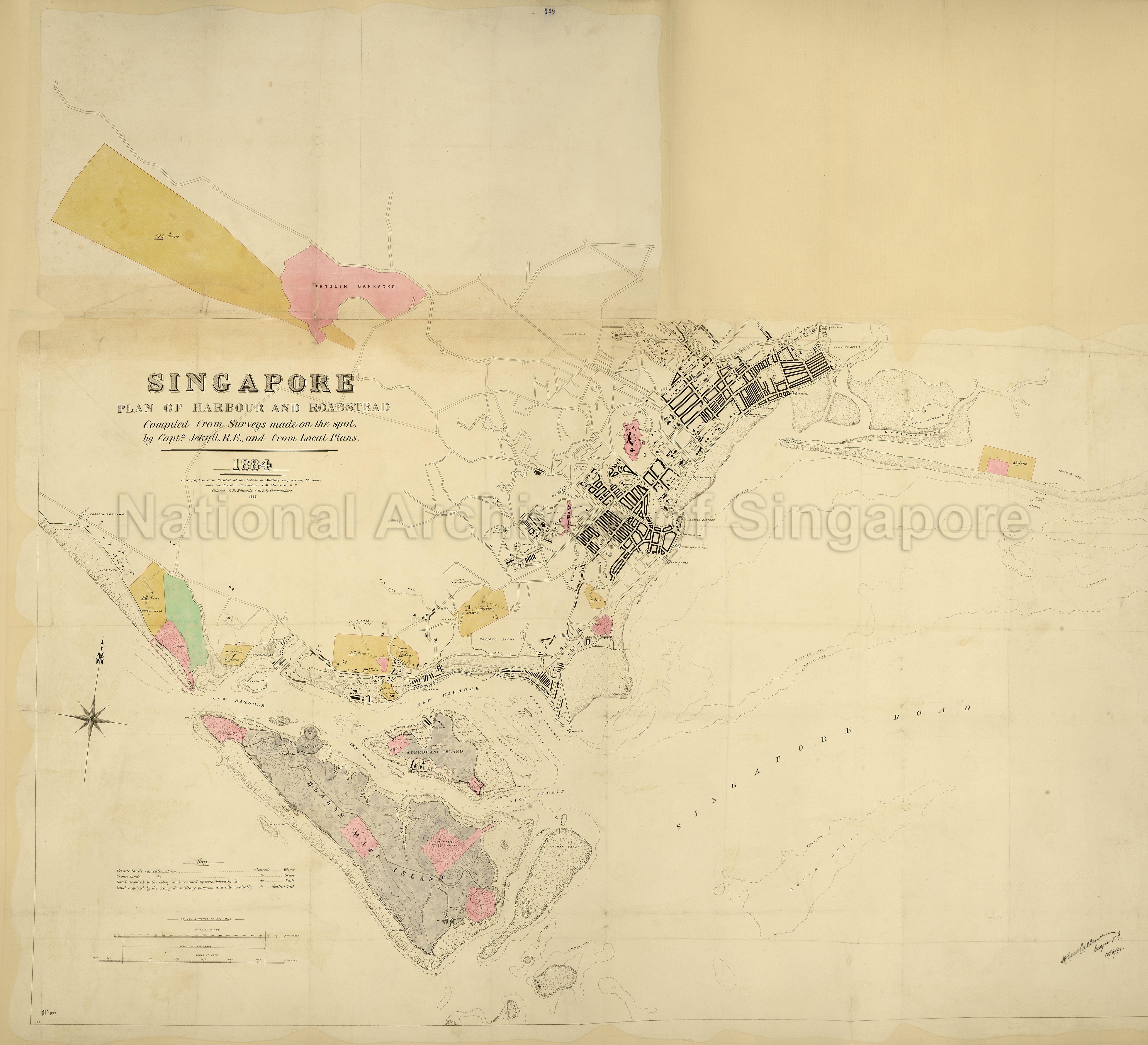 Singapore. Plan of the Harbour and Roadstead