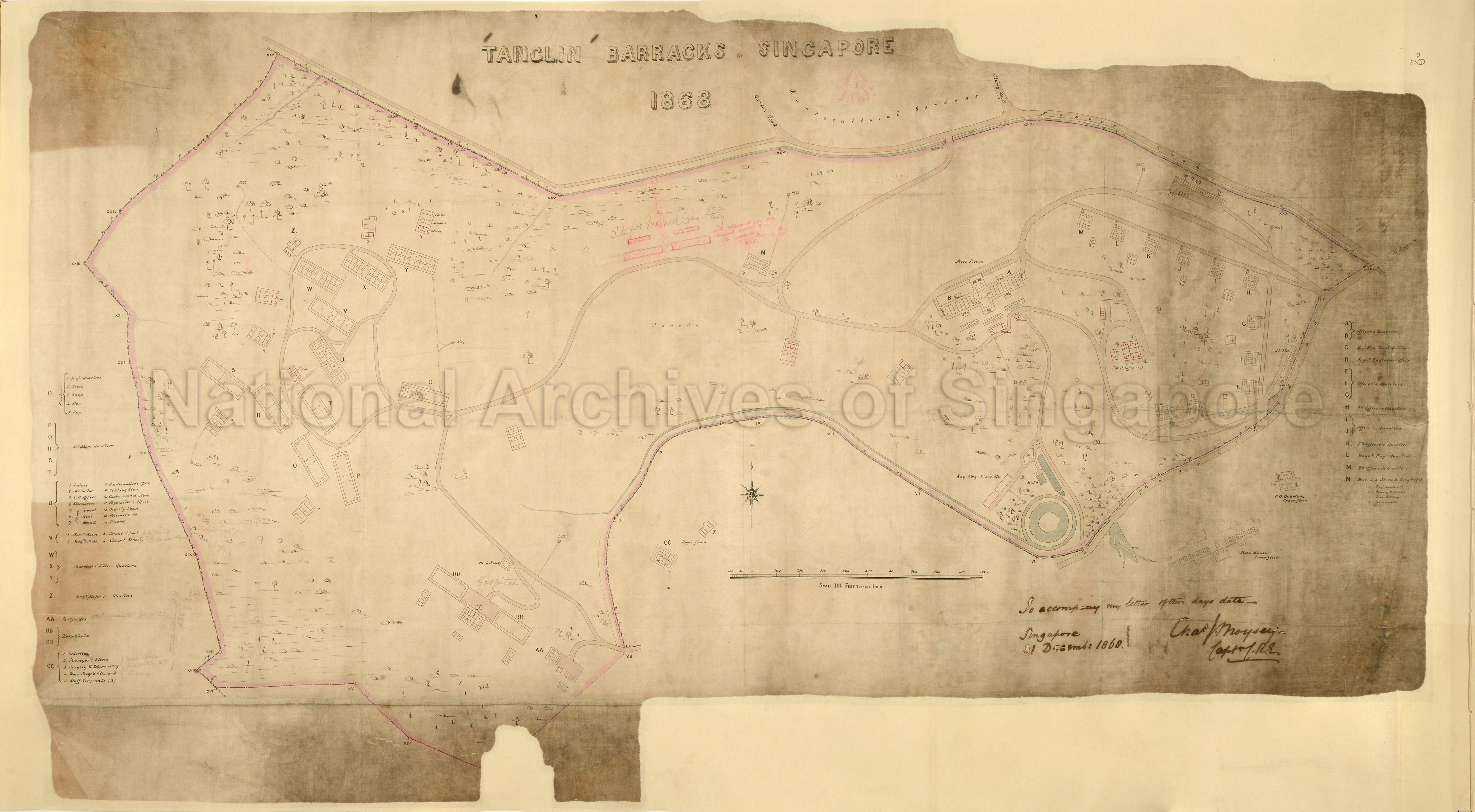 Plan of Tanglin Barracks