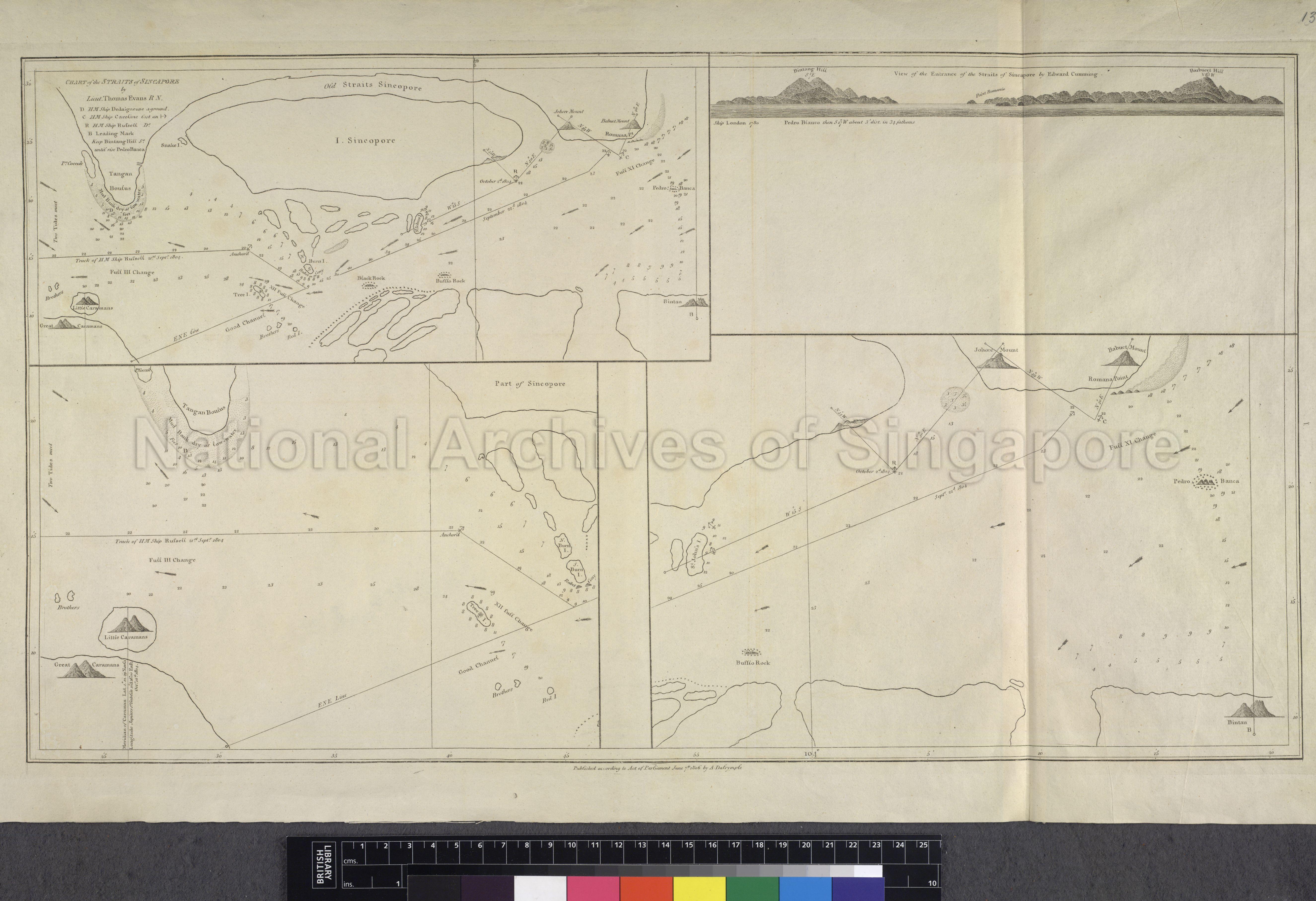 Chart Of The Straits Of Singapore by Lieut. Thomas Evans R.N …