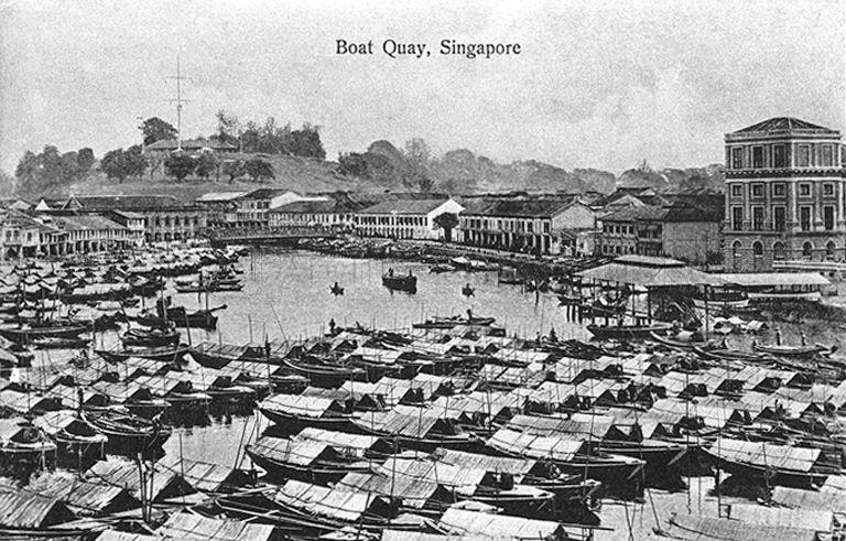 View of Boat Quay in the late 1800s. Source: NAS