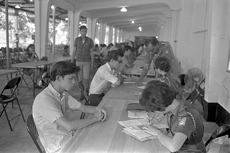 Registration excercise of first batch of National Service recruits - 29 March to 18 April 1967