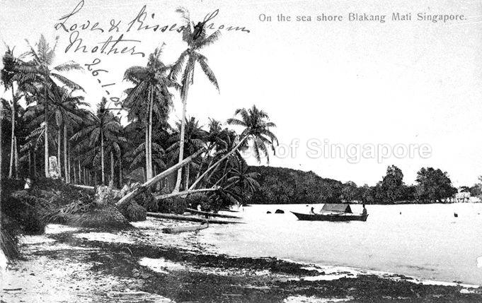 Seashore of Pulau Blakang Mati ("island of death from behind" in Malay), Singapore. It is now an island resort known as Sentosa.