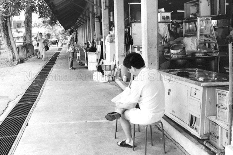 Side entrance to the hawker centre in 1992. Source: NAS