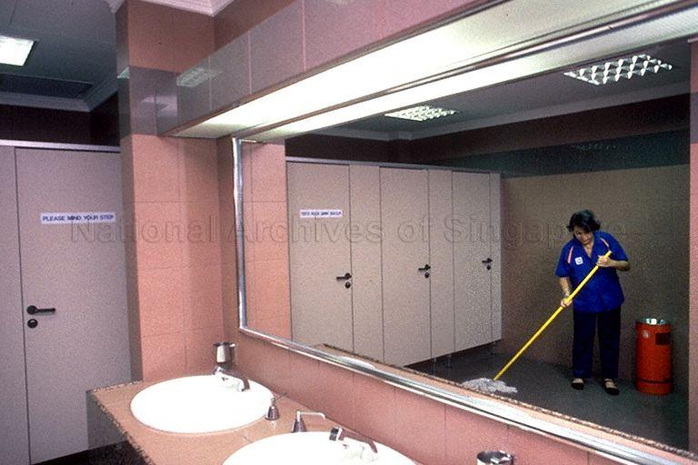 TOILET CLEANING AT THE SINGAPORE CHANGI AIRPORT