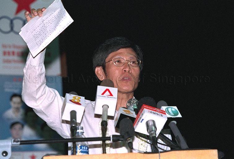Sin speaking at a rally in GE 2011. Source NAS