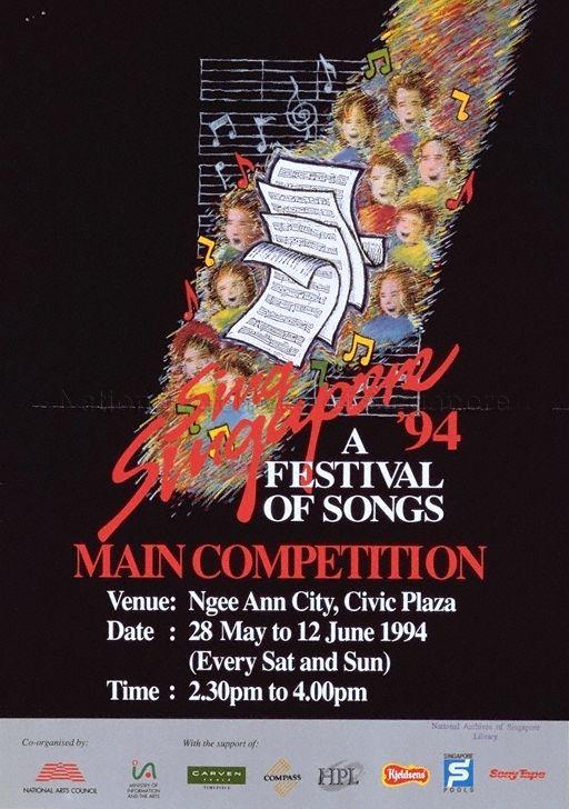 Sing Singapore '94 * A Festival Of Songs * Main Competition * Ngee Ann City, Civic Plaza * 28 May to 12 June 1994 (Every Sat and Sun) * 2.30pm to 4.00pm.