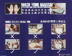 Wash your hands after visiting toilet & before handling or eating food  : poster no. 10 (Text in English and Chinese)