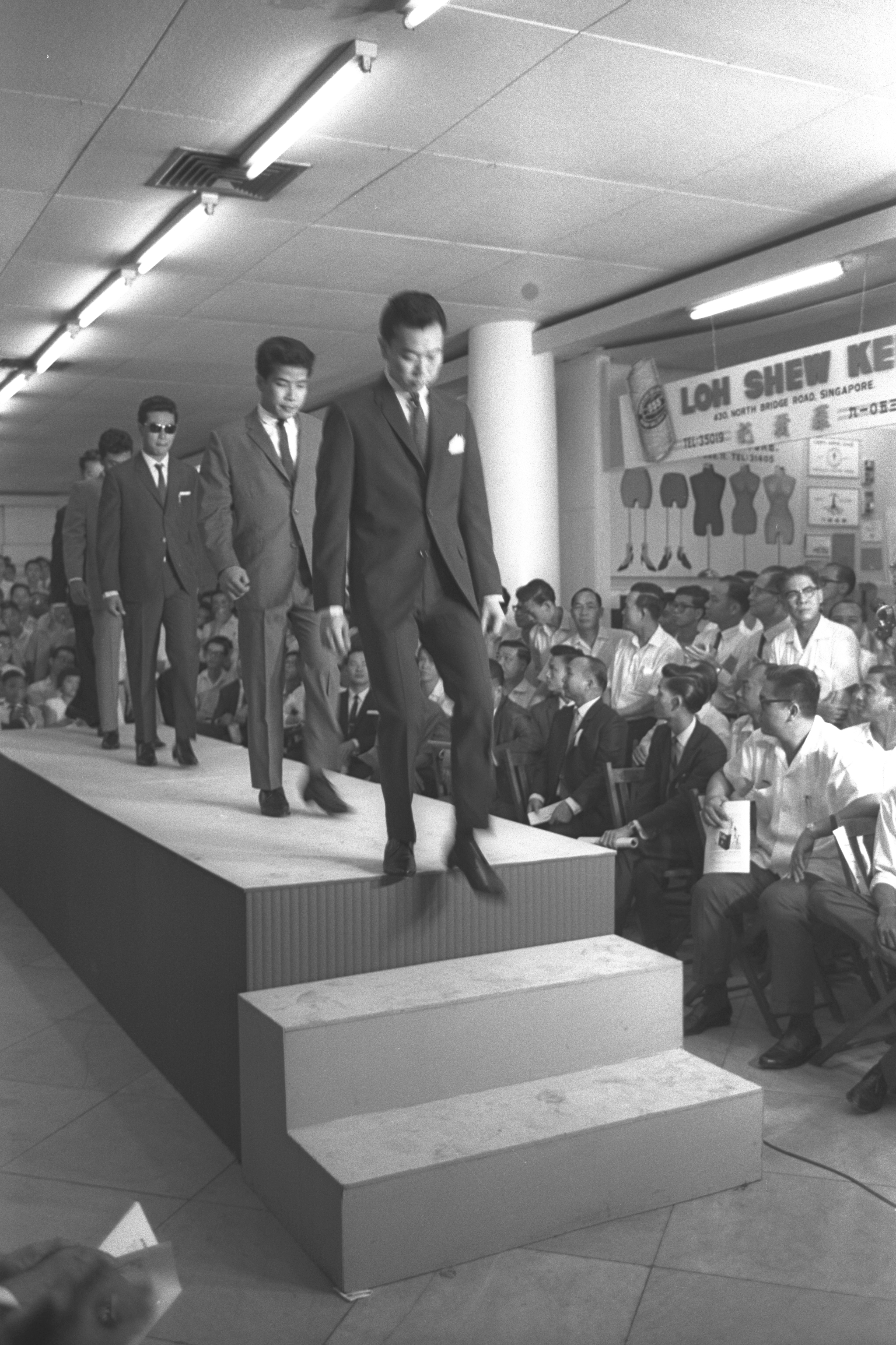 Men’s fashion show at Victoria Memorial Hall in 1964