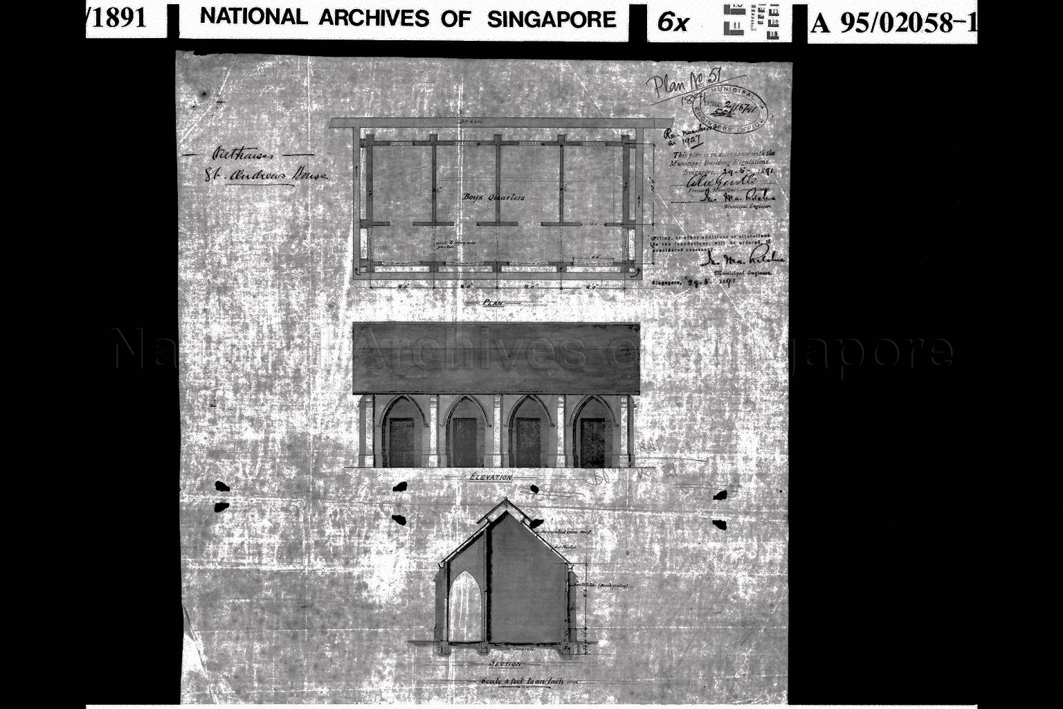 OUTHOUSES, ST ANDREW'S HOUSE, PLAN OF BOYS' QUARTERS