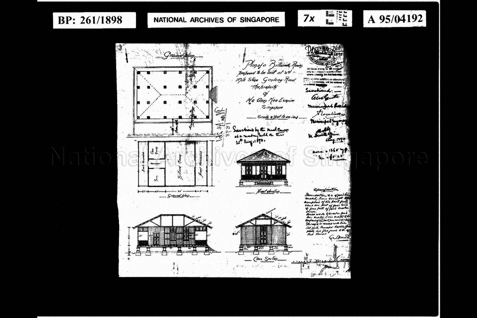 PLAN OF A BILLIARD ROOM PROPOSED TO BE BUILT