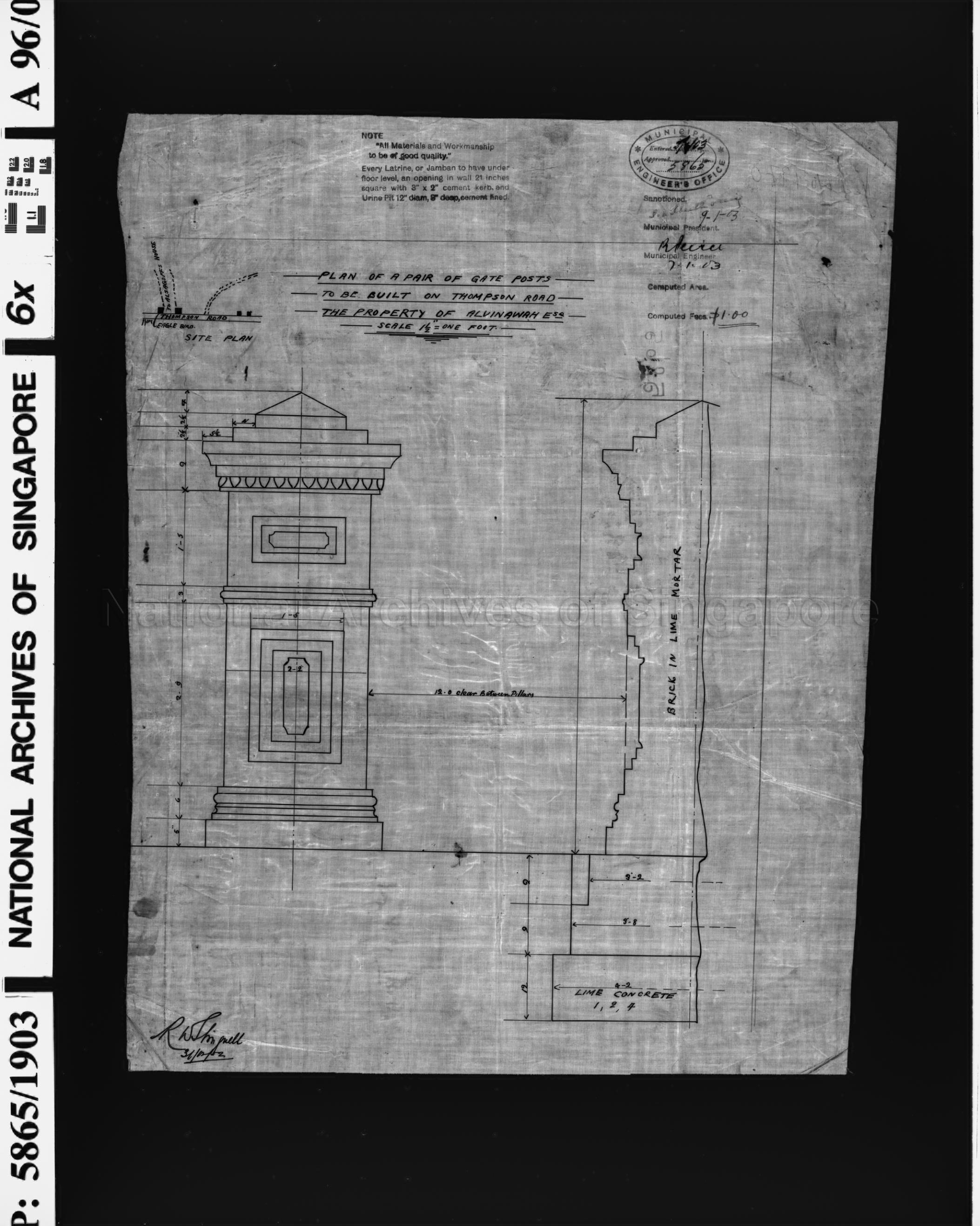 A PAIR OF GATE POSTS