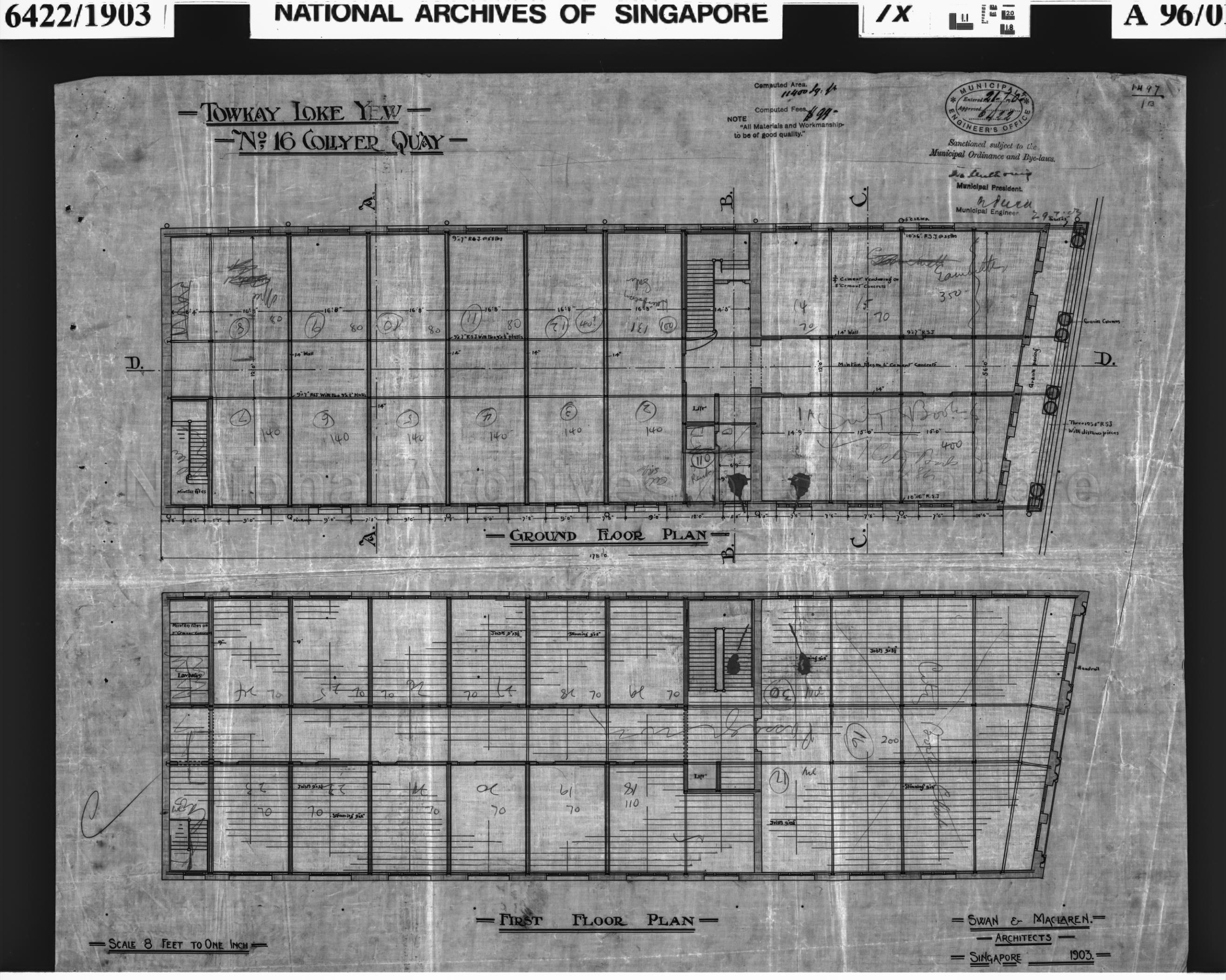 BUILDING AT 16 COLLYER QUAY (GROUND AND FIRST FLOOR PLAN)