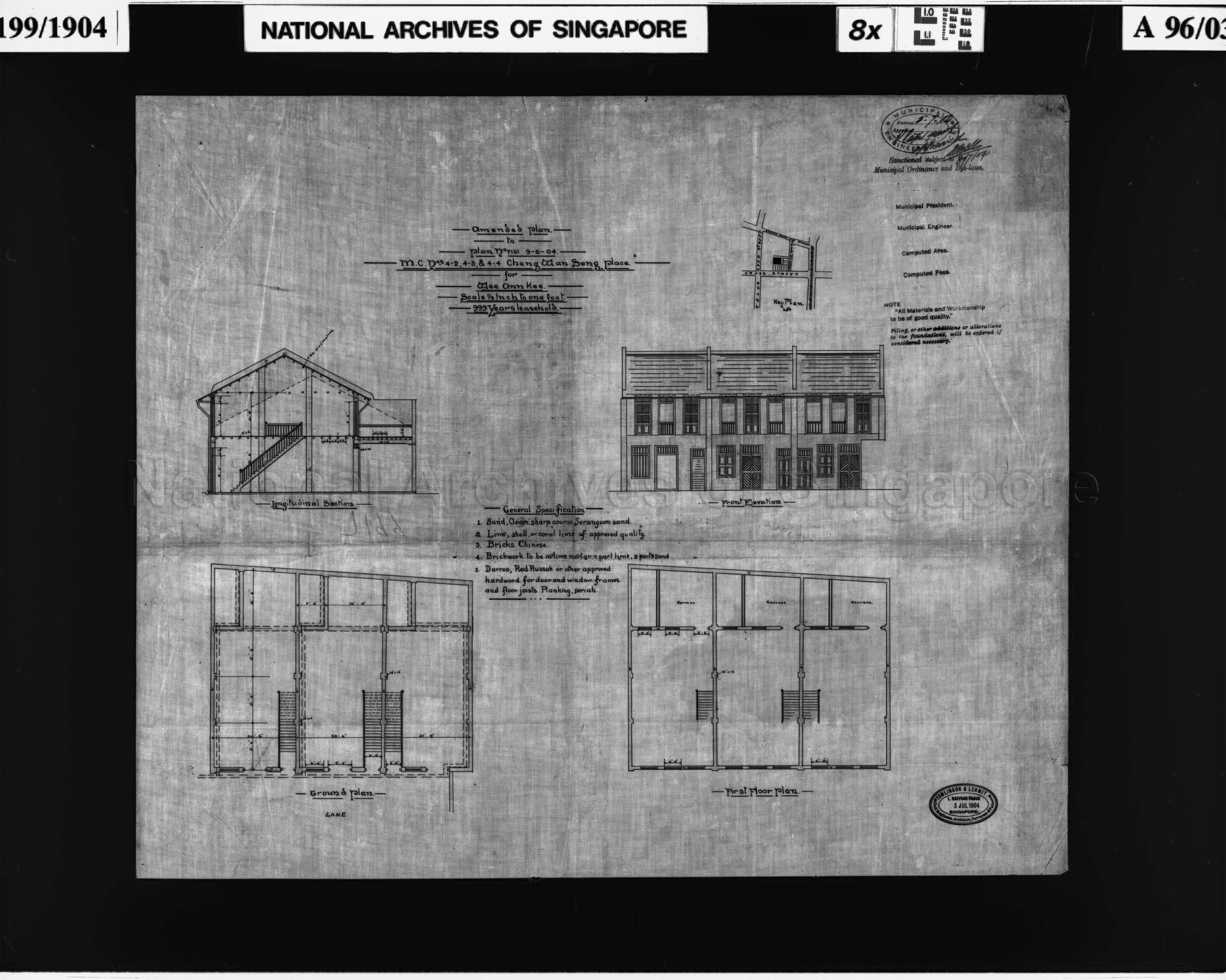 AMENDED TO PASSED PLAN NO. 7151 DATED 9.6.1904