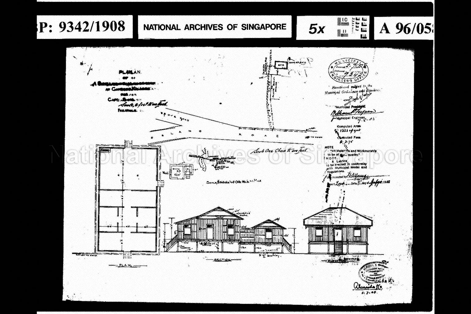 DWELLING HOUSE (VISIBLE PLAN NO. AND YEAR FROM BEHIND PLAN)