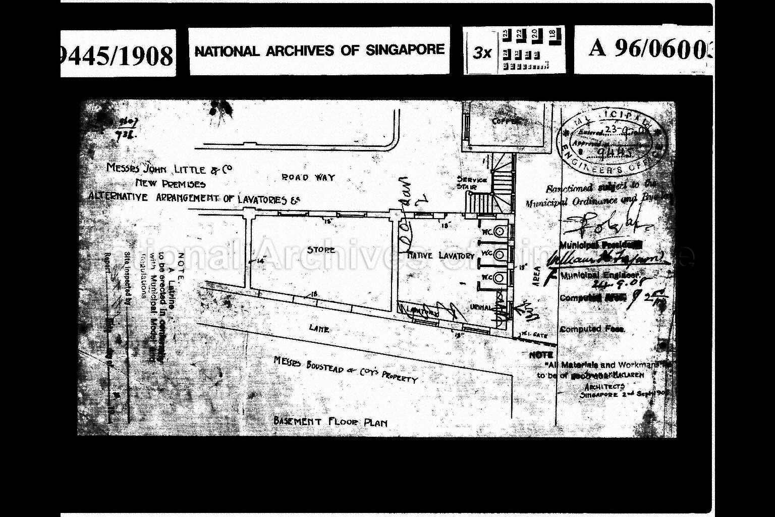 JOHN LITTLE & CO NEW PREMISES ALTERNATIVE ARRANGEMENT OF