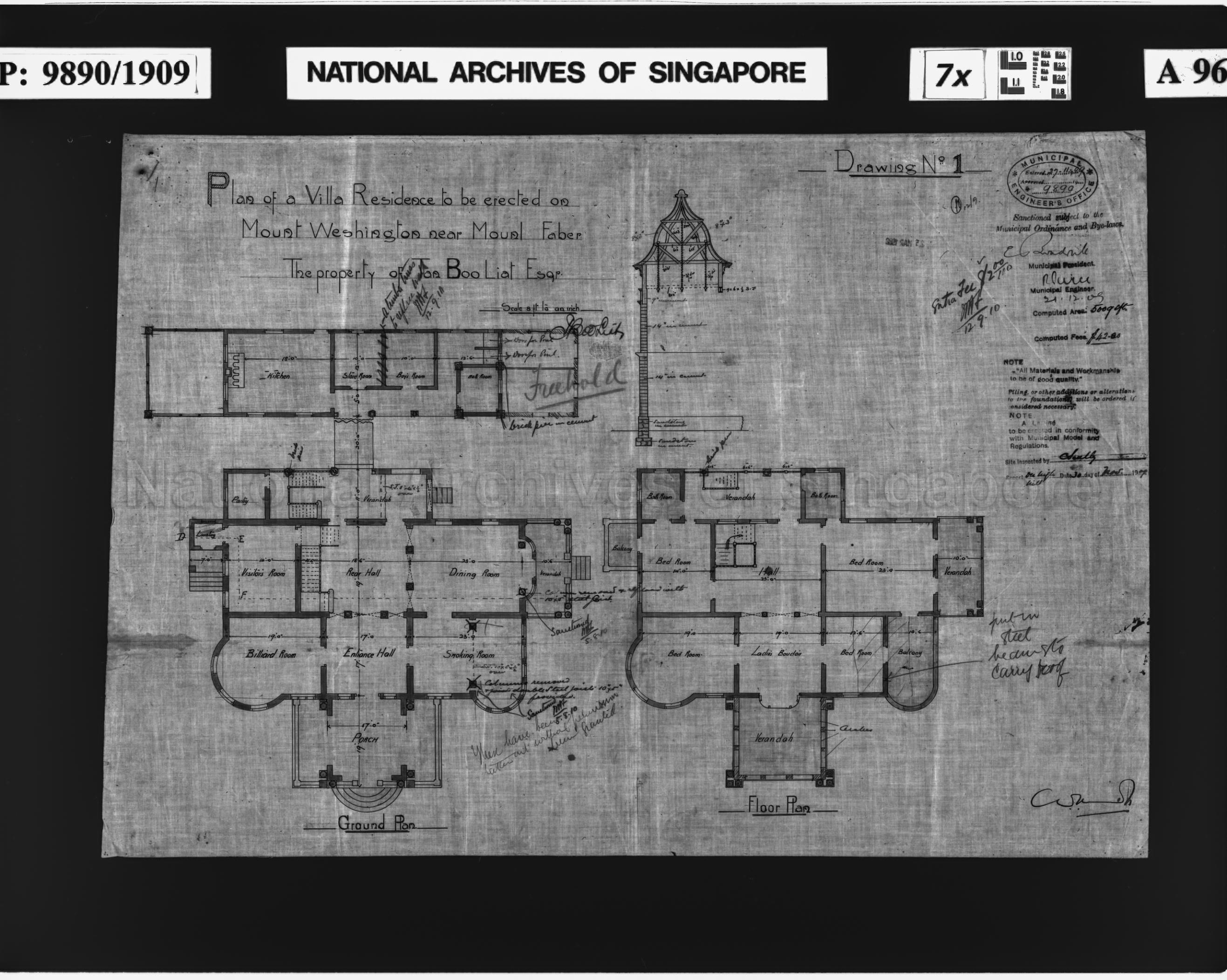 VILLA RESIDENCE - FLOOR PLANS (DRAWING NO 1)