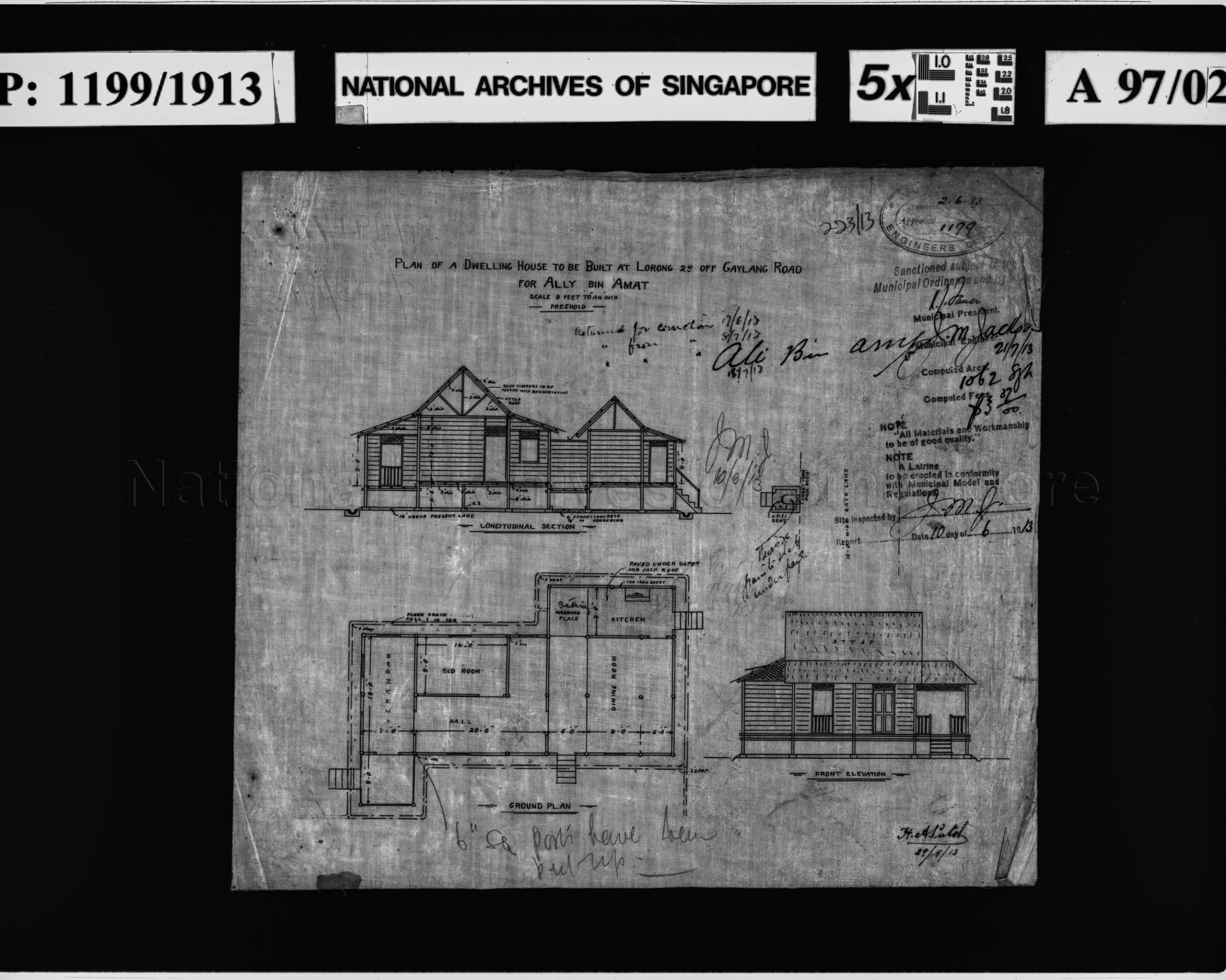 DWELLING HOUSE (WITH 'RETURNED FOR/FROM CORRECTION' WRITTEN)