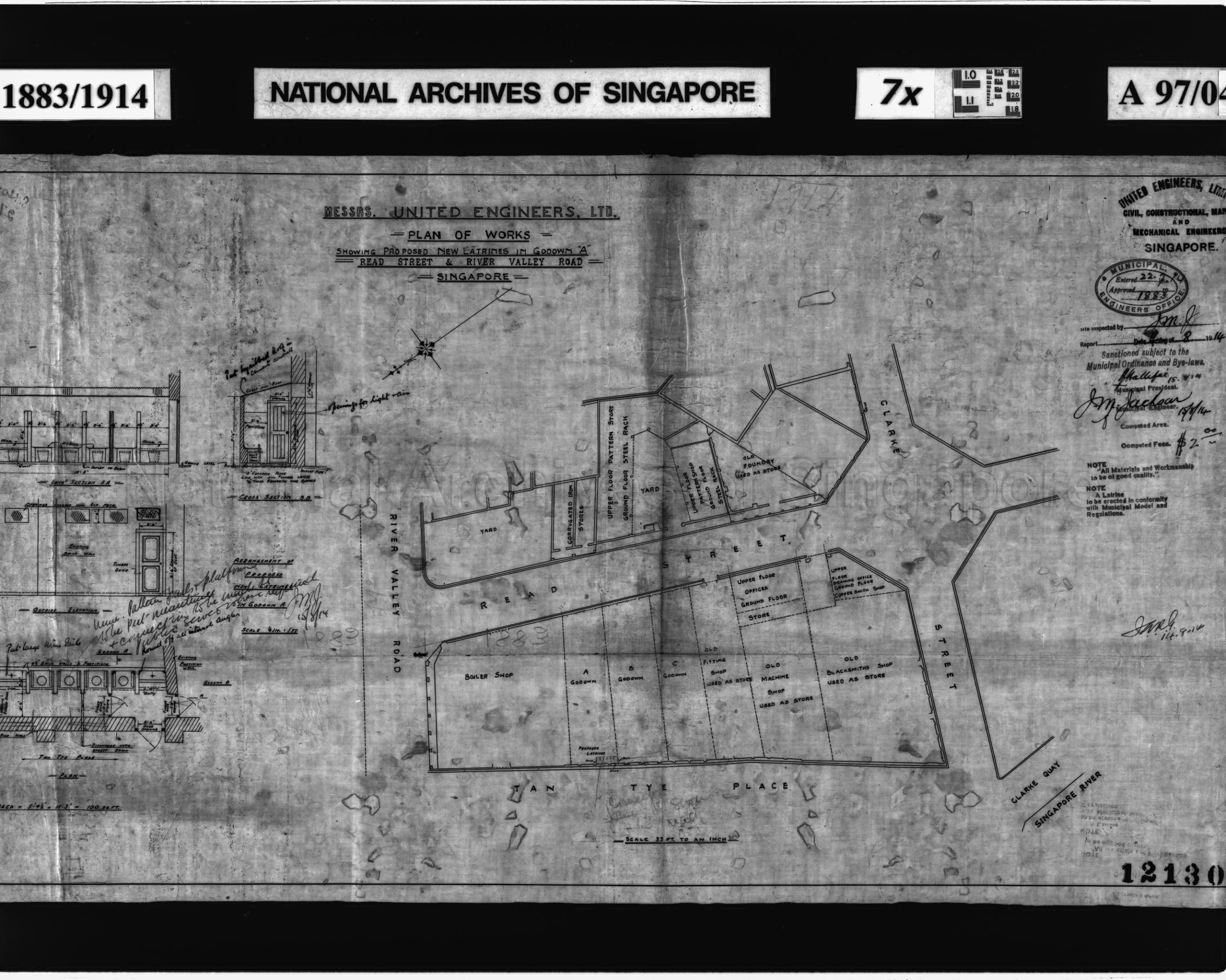PLAN OF WORKS SHOWING PROPOSED NEW LATRINES IN GODOWN 