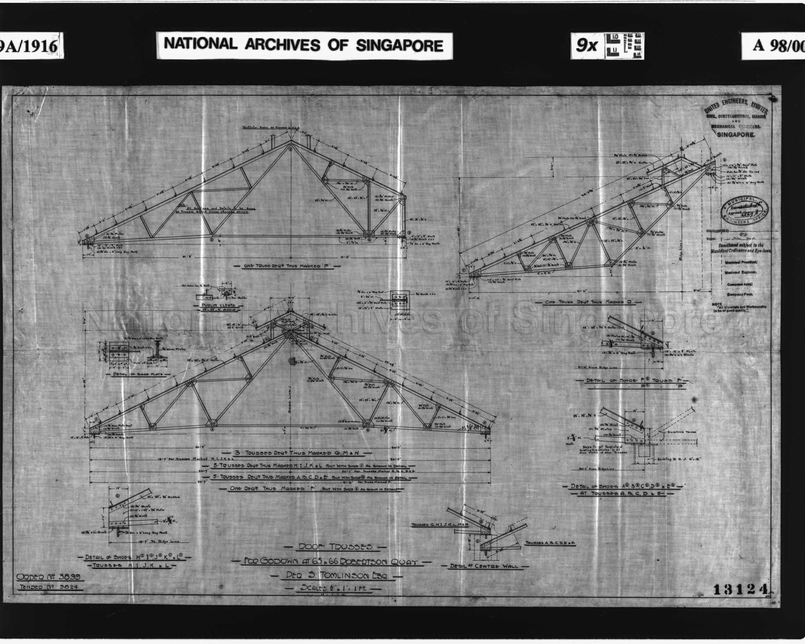ROOF TRUSSES FOR GODOWN PER S TOMLINSON