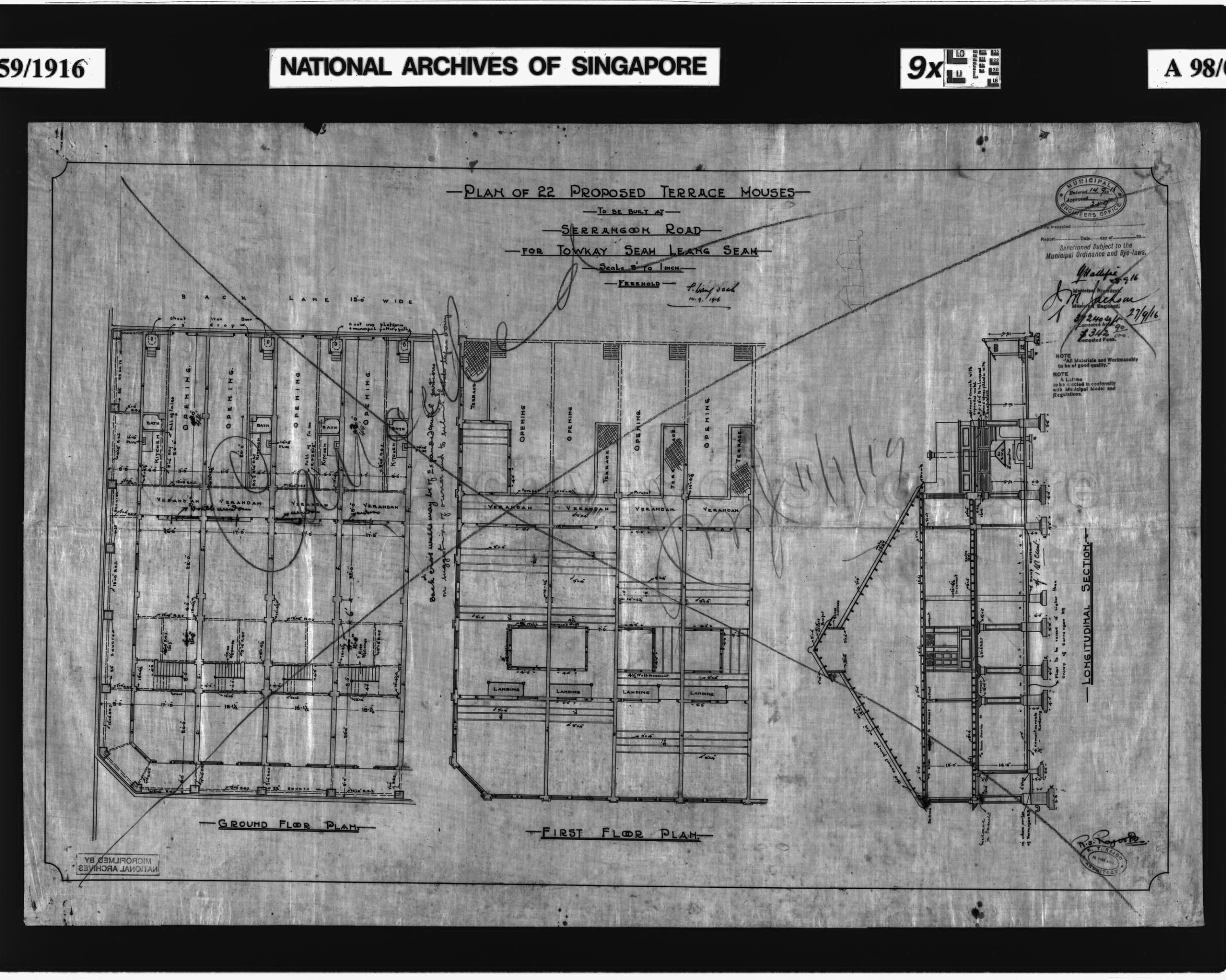 22 TERRACE HOUSES - GROUND FLOOR PLAN, FIRST FLOOR PLAN,  …