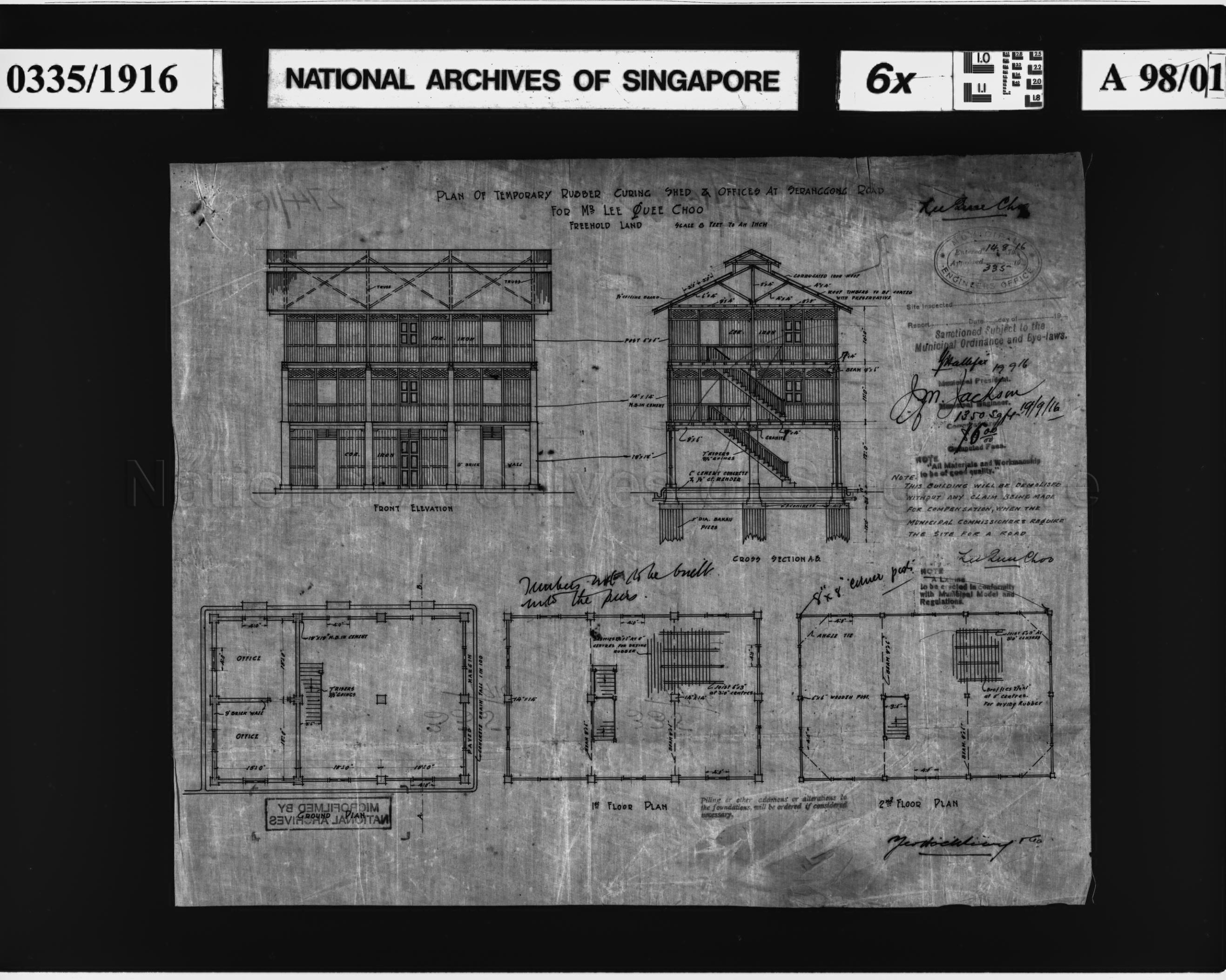 TEMPORARY RUBBER CURING SHED AND OFFICES