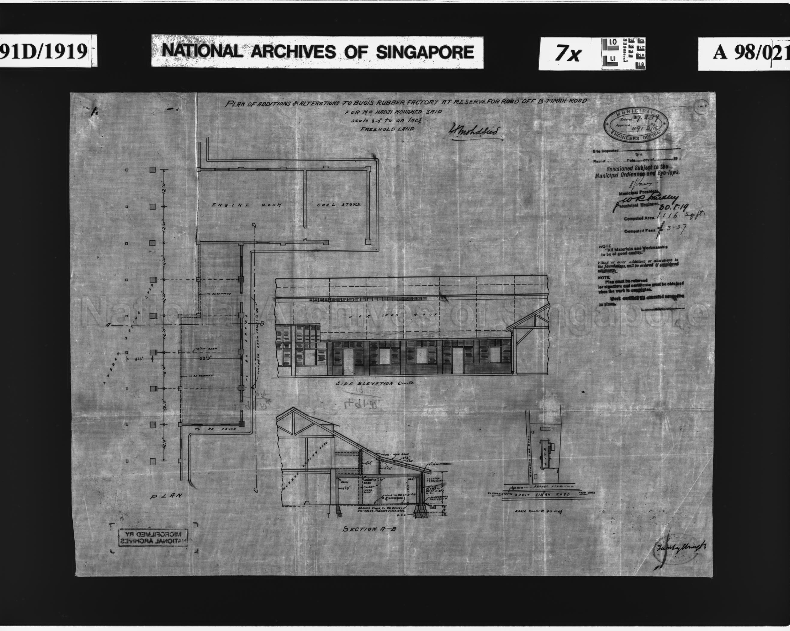 ADDITIONS AND ALTERATIONS TO BUGIS RUBBER FACTORY