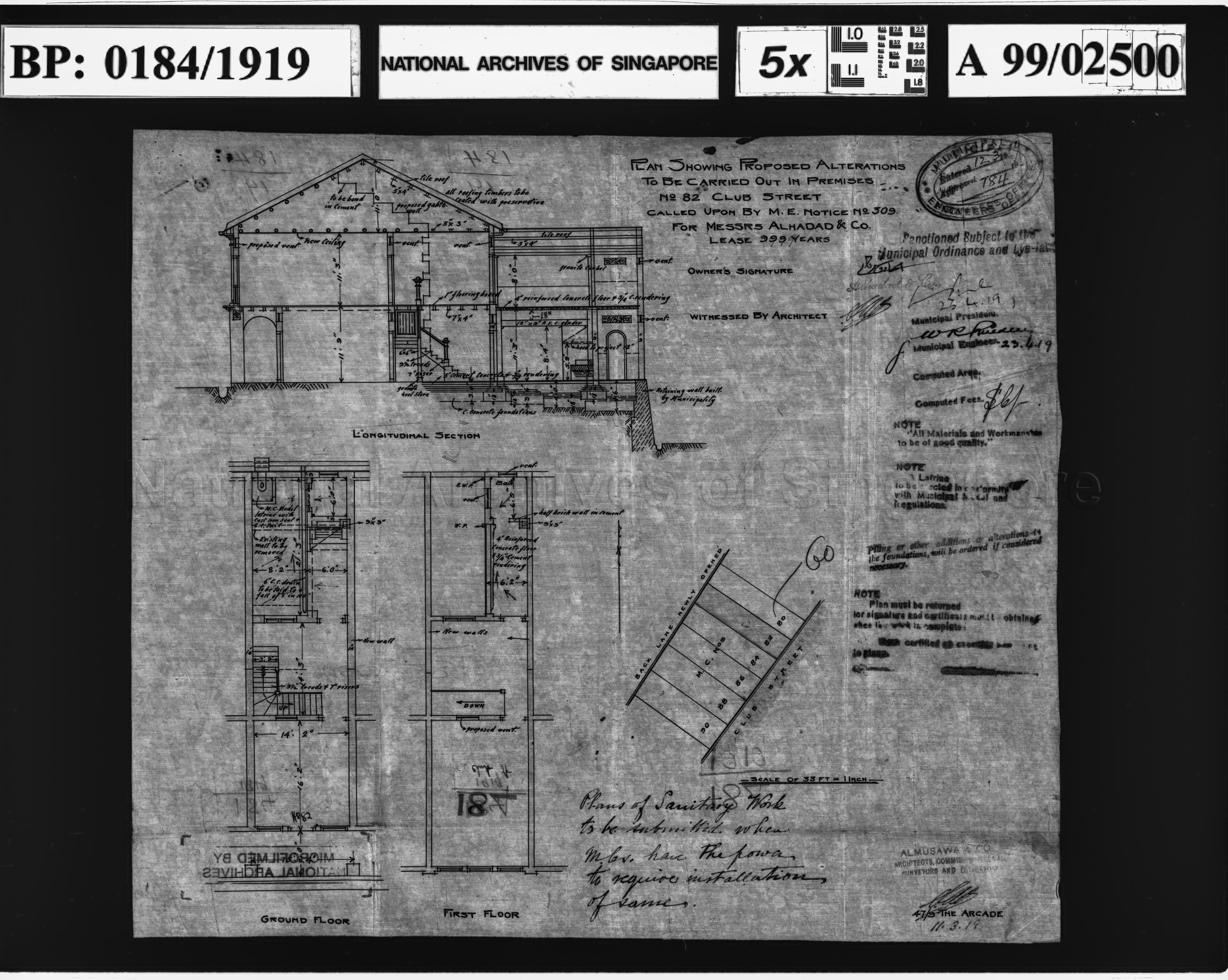 ALTERATIONS IN PREMISES 82 CLUB STREET