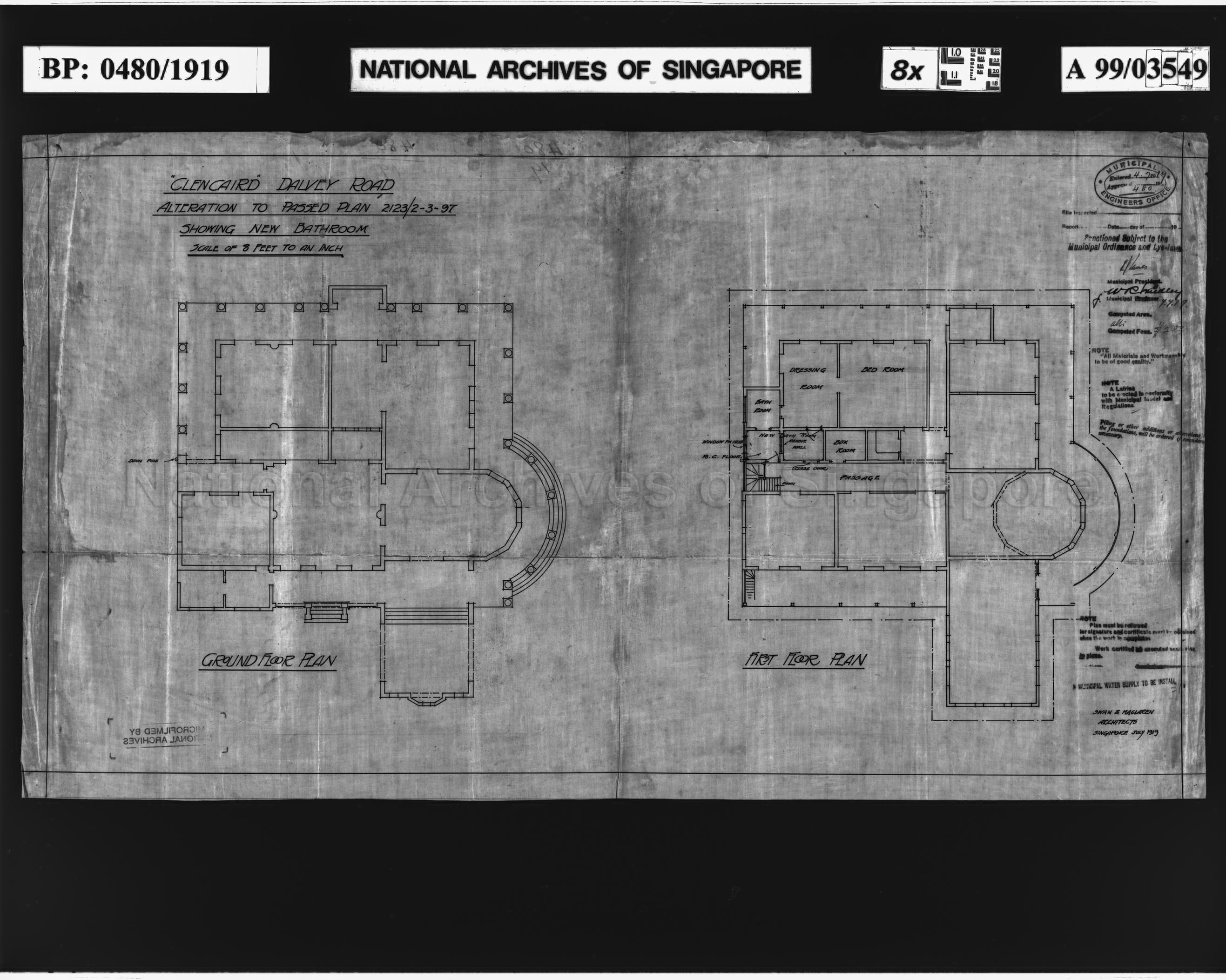 ALTERATION TO PASSED PLAN NO. 2123 DATED 2-3-1897 SHOWING  …