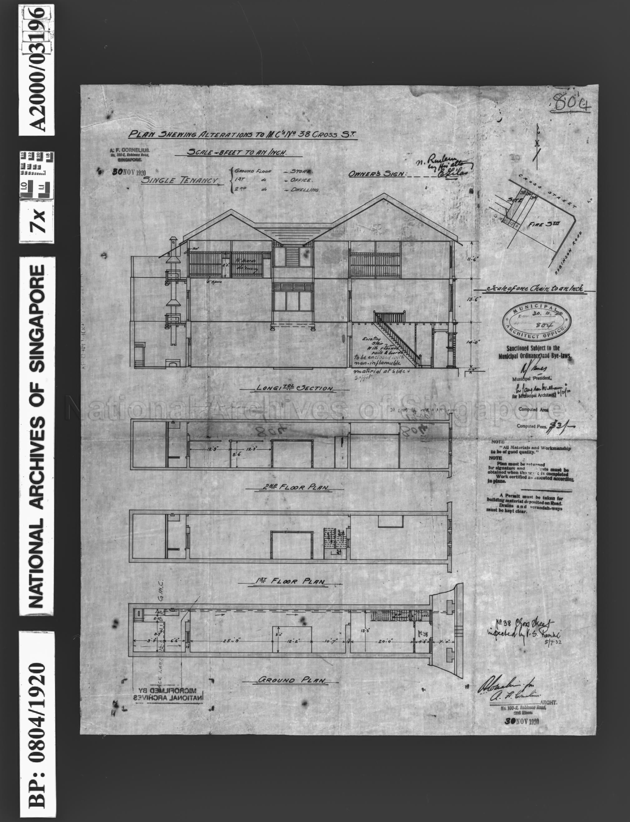 ALTERATIONS TO 38 CROSS STREET