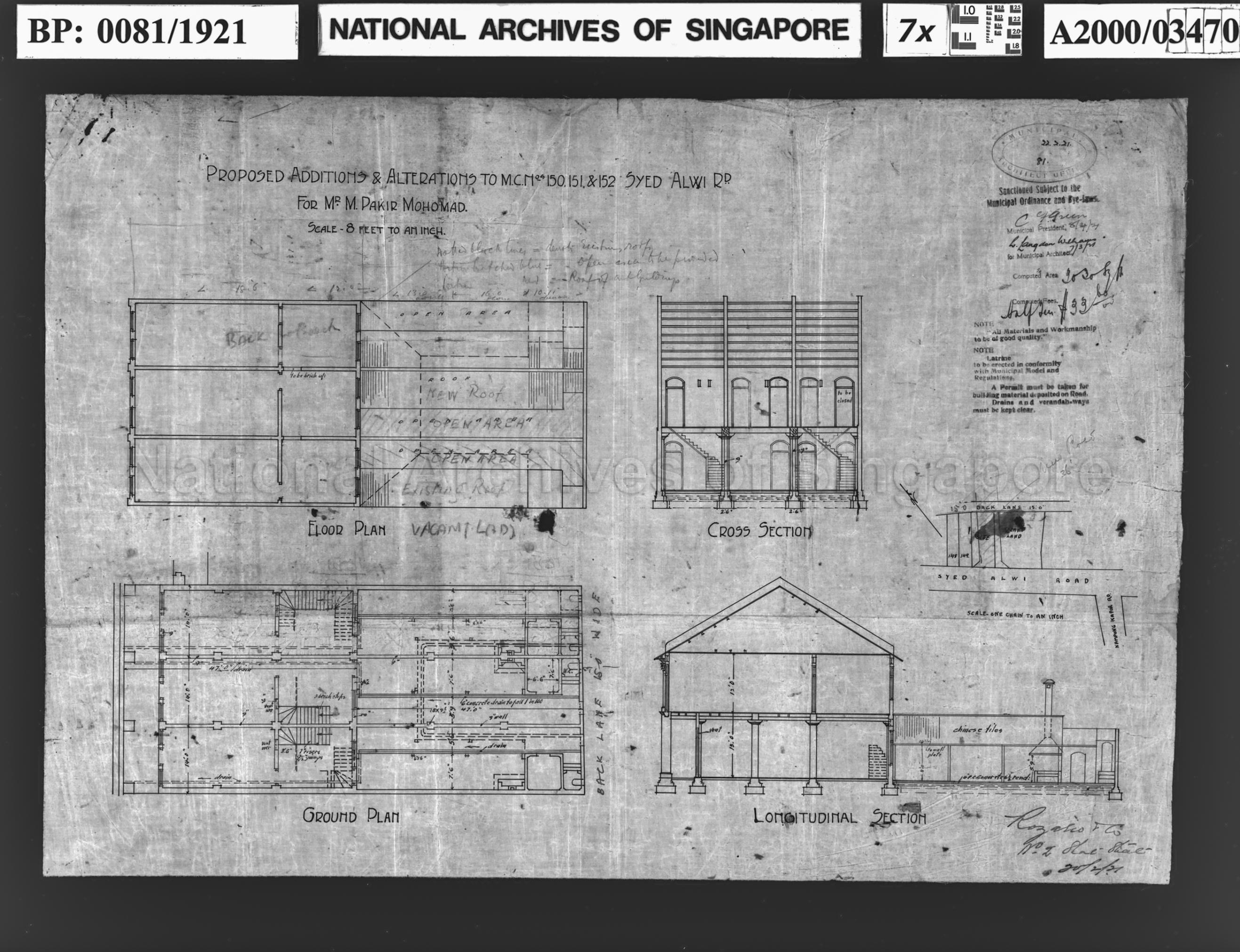 ADDITIONS AND ALTERATIONS TO 150, 151 AND 152 SYED ALWI ROAD