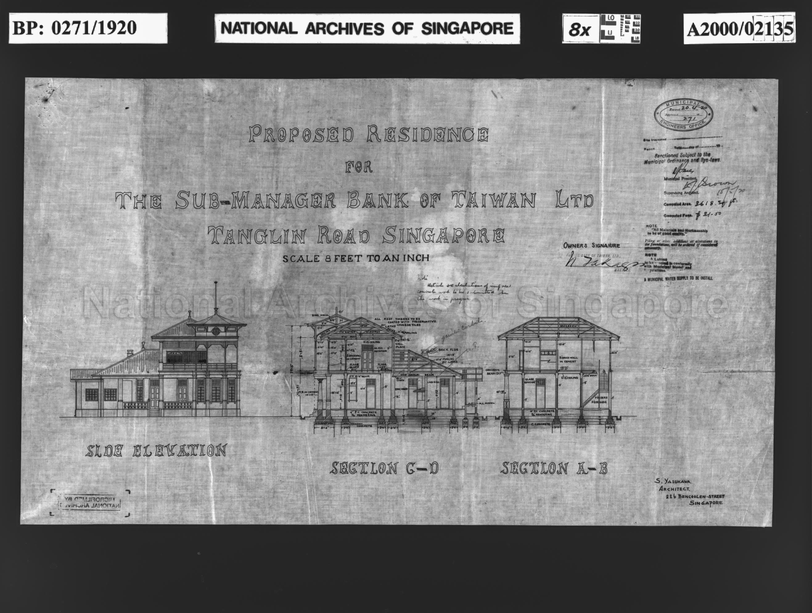 RESIDENCE FOR SUB-MANAGER - SECTION A-B AND C-D, SIDE  …