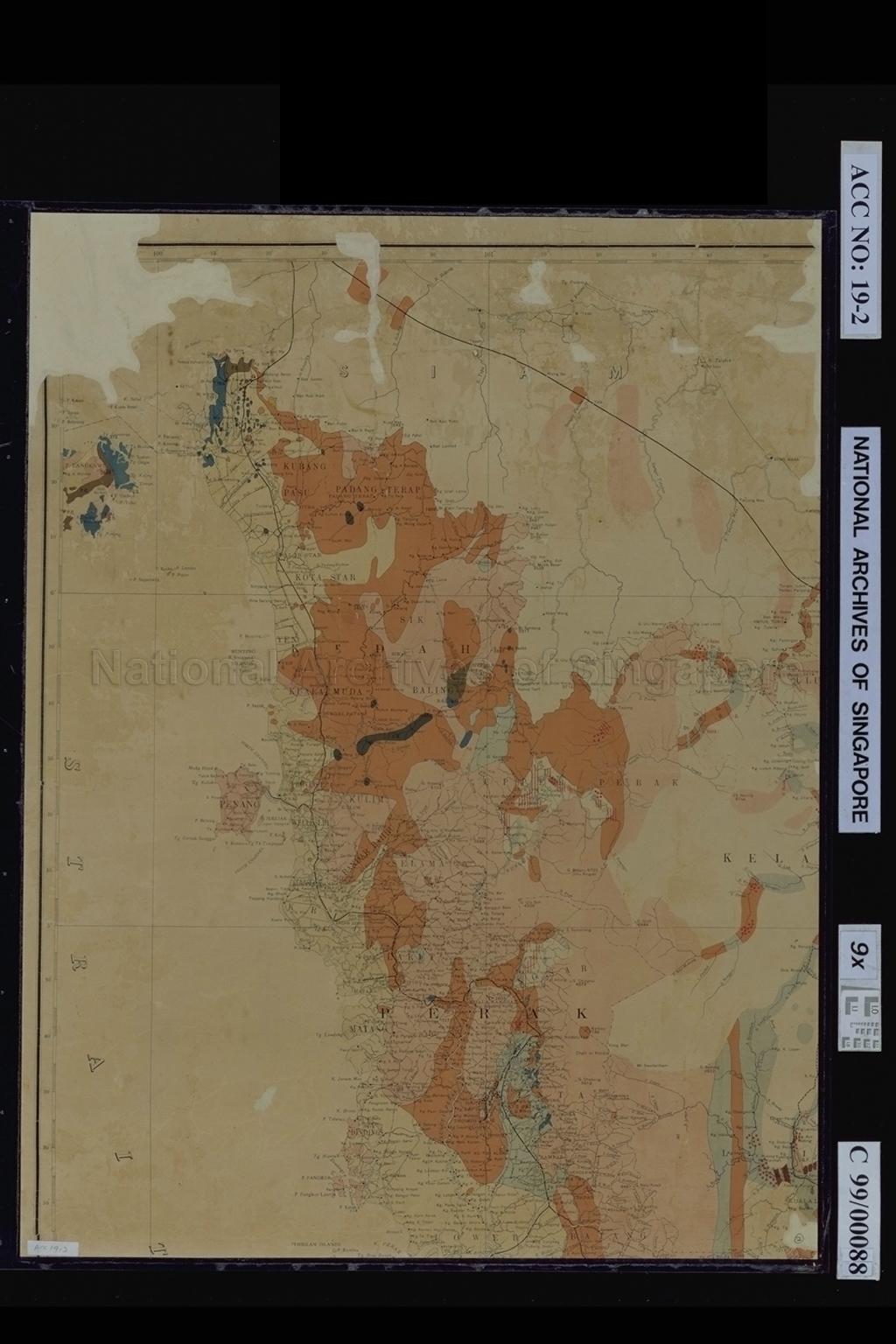 Malaya, Showing Progresses of Geological Surveys up to 1927