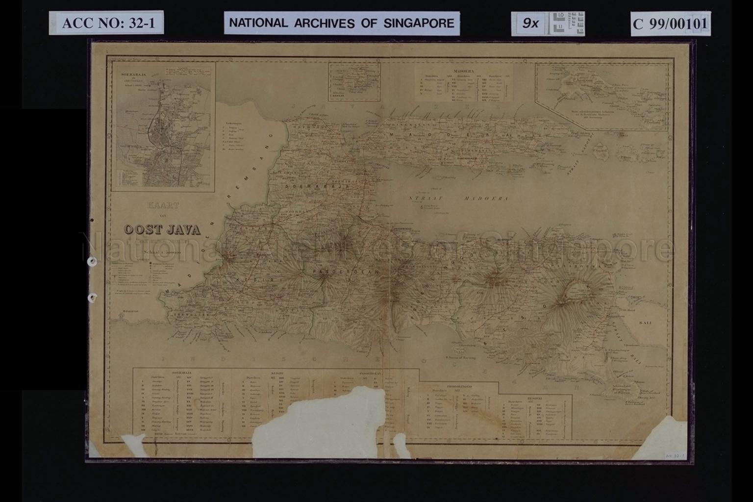 Kaart Van Oost Java (Derde Militaire Afdeeling)