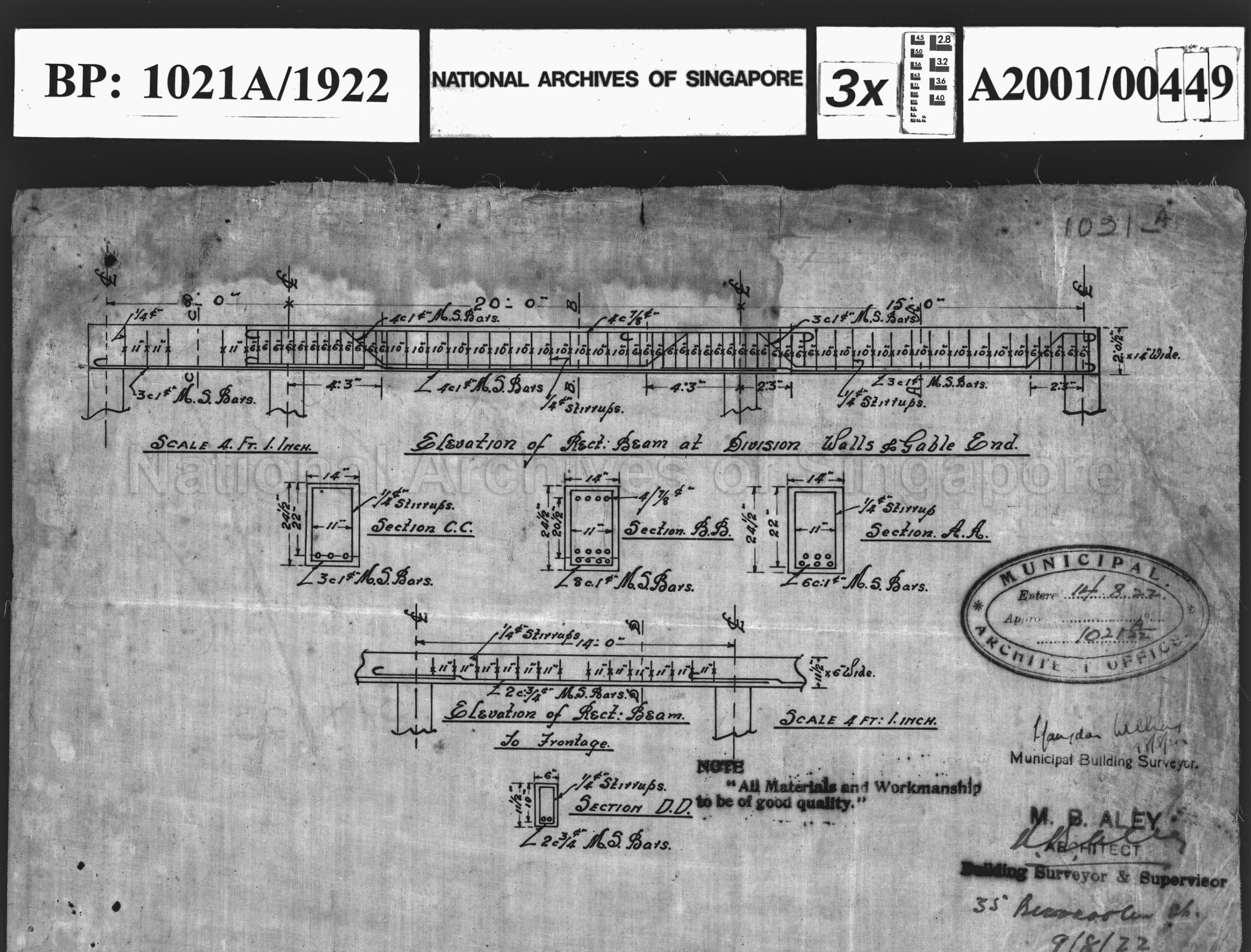 DETAILS OF BEAM AT DIVISION WALLS AND GABLE END OF HOUSES ( …