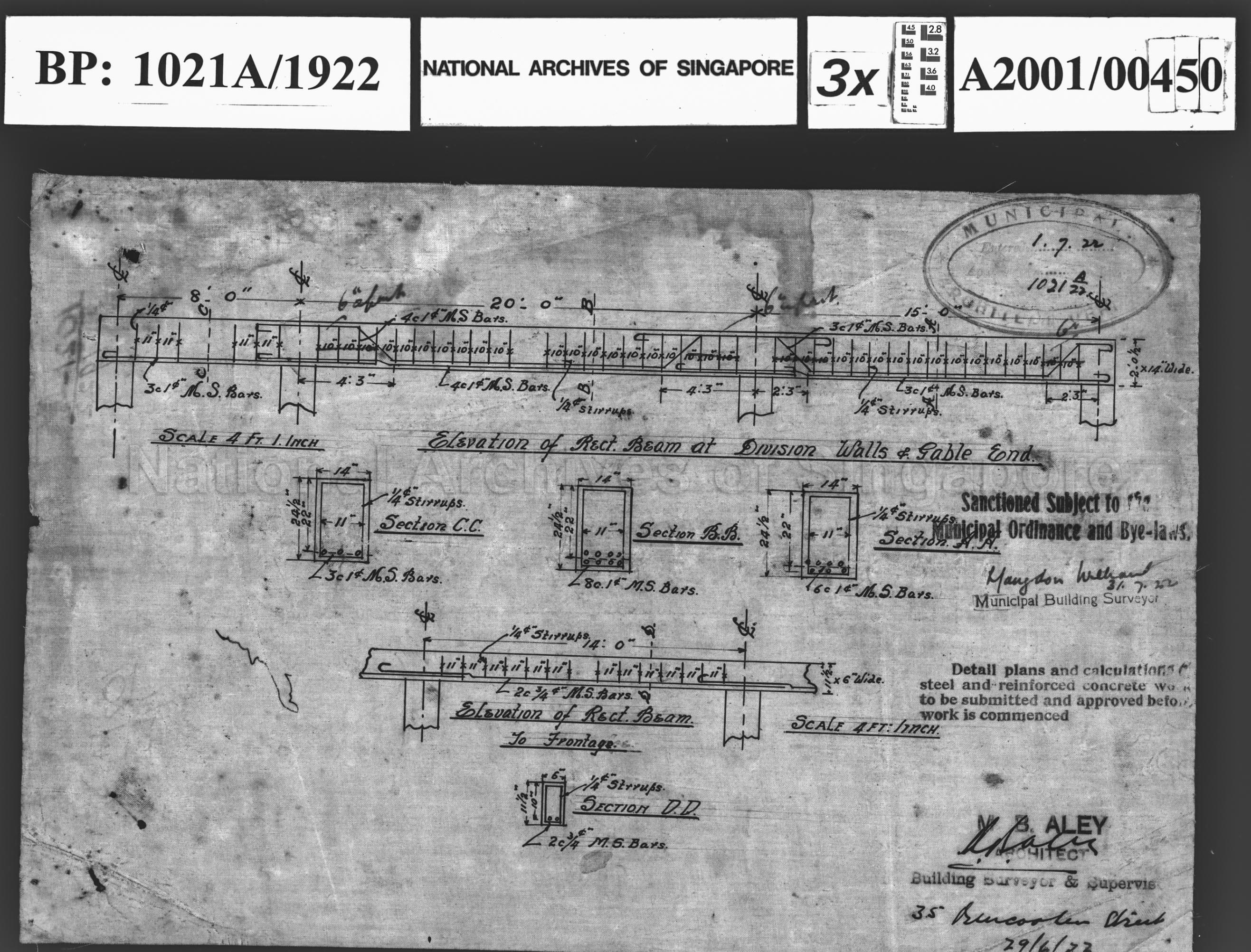 DETAILS OF BEAM AT DIVISION WALLS AND GABLE END OF HOUSES ( …
