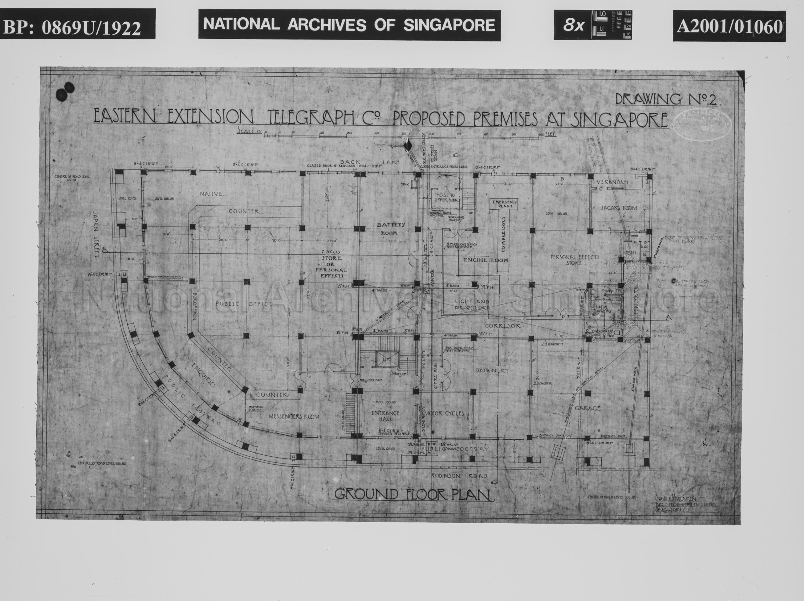 PREMISES - DRAWING NO 2 (SMALL TEAR BELOW SCALE BAR)