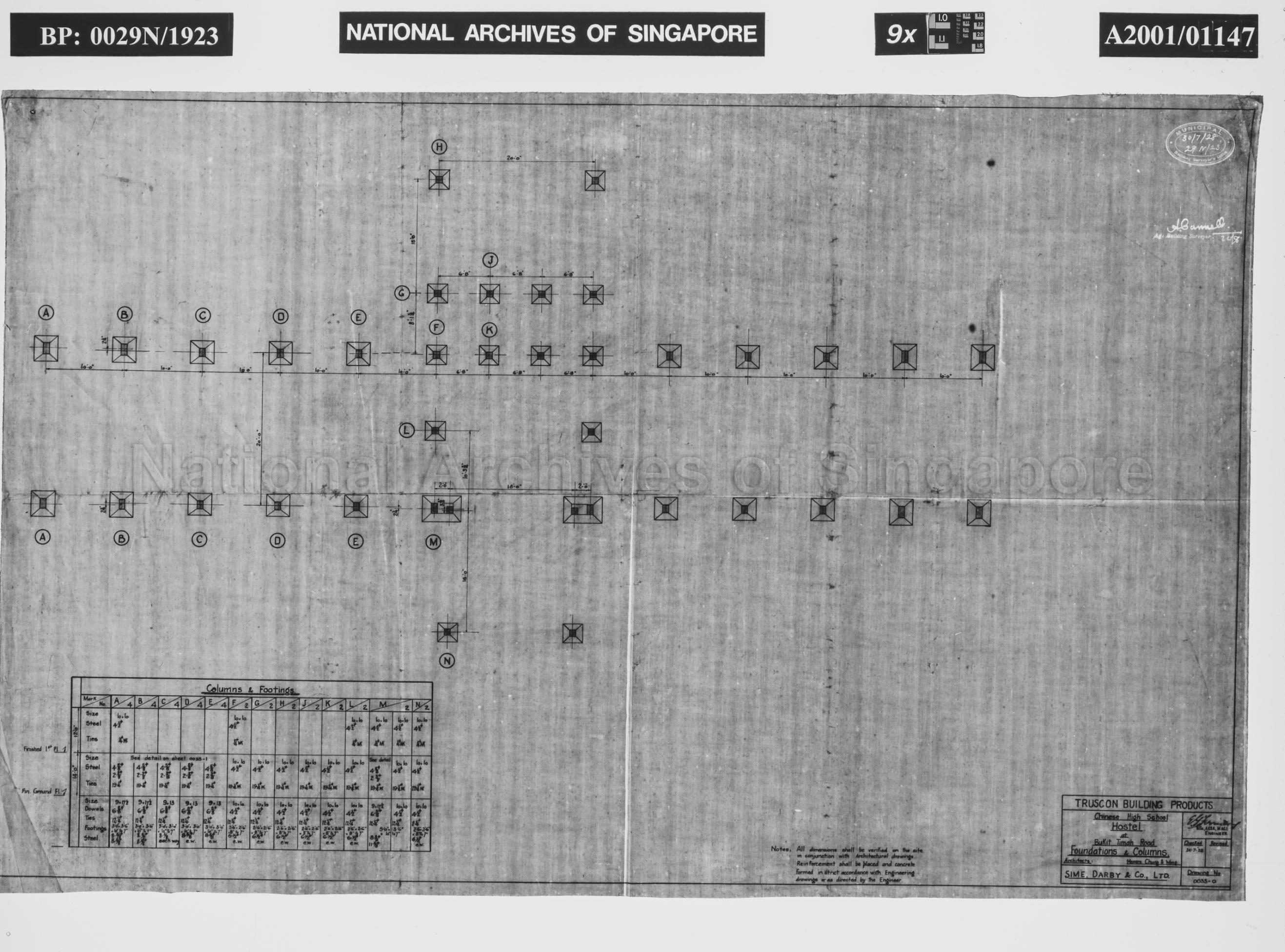 CHINESE HIGH SCHOOL - HOSTEL, FOUNDATION AND COLUMNS (BLUE  …