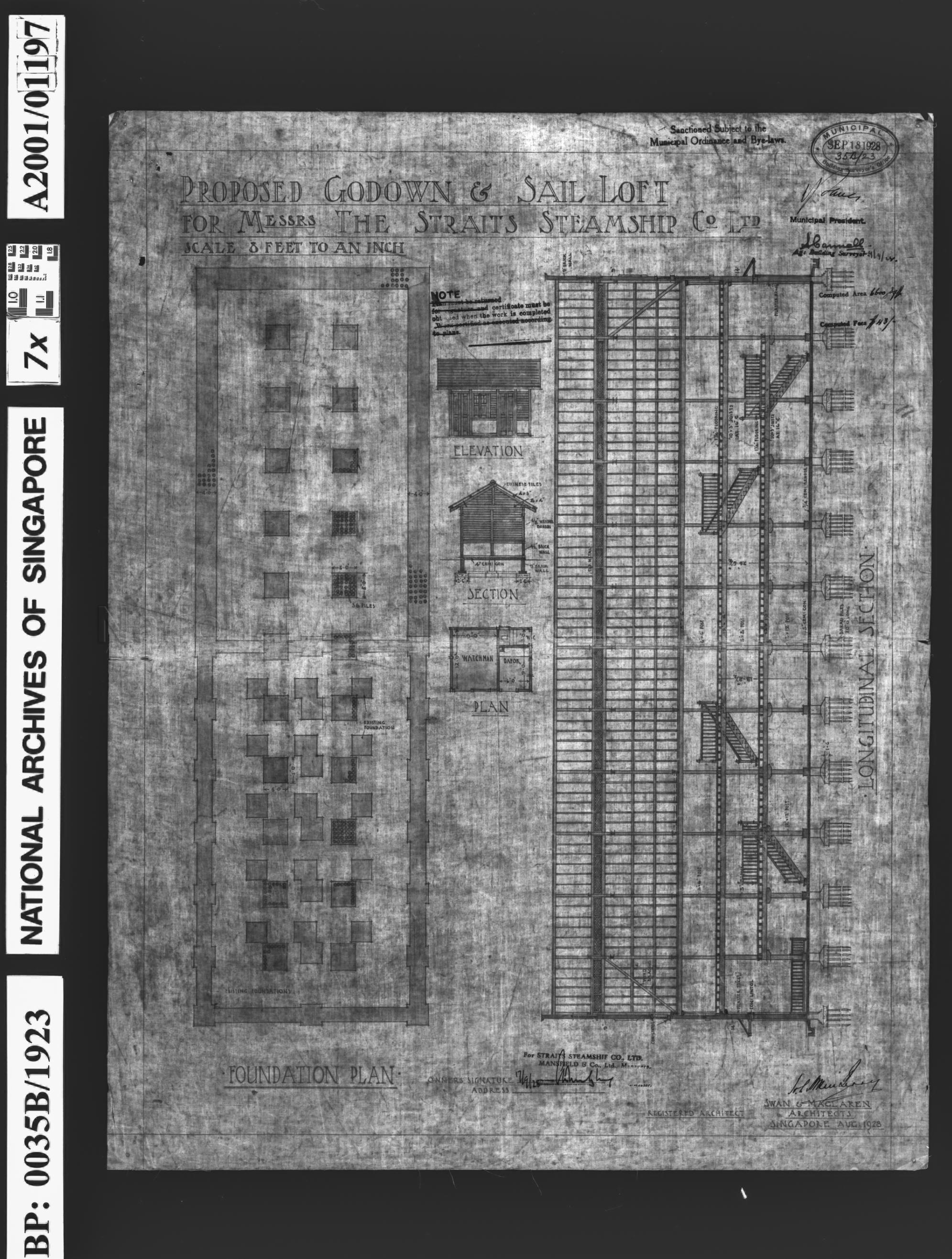 GODOWN AND SAIL LOFT - FOUNDATION AND SECTION (DATED 18/9/ …