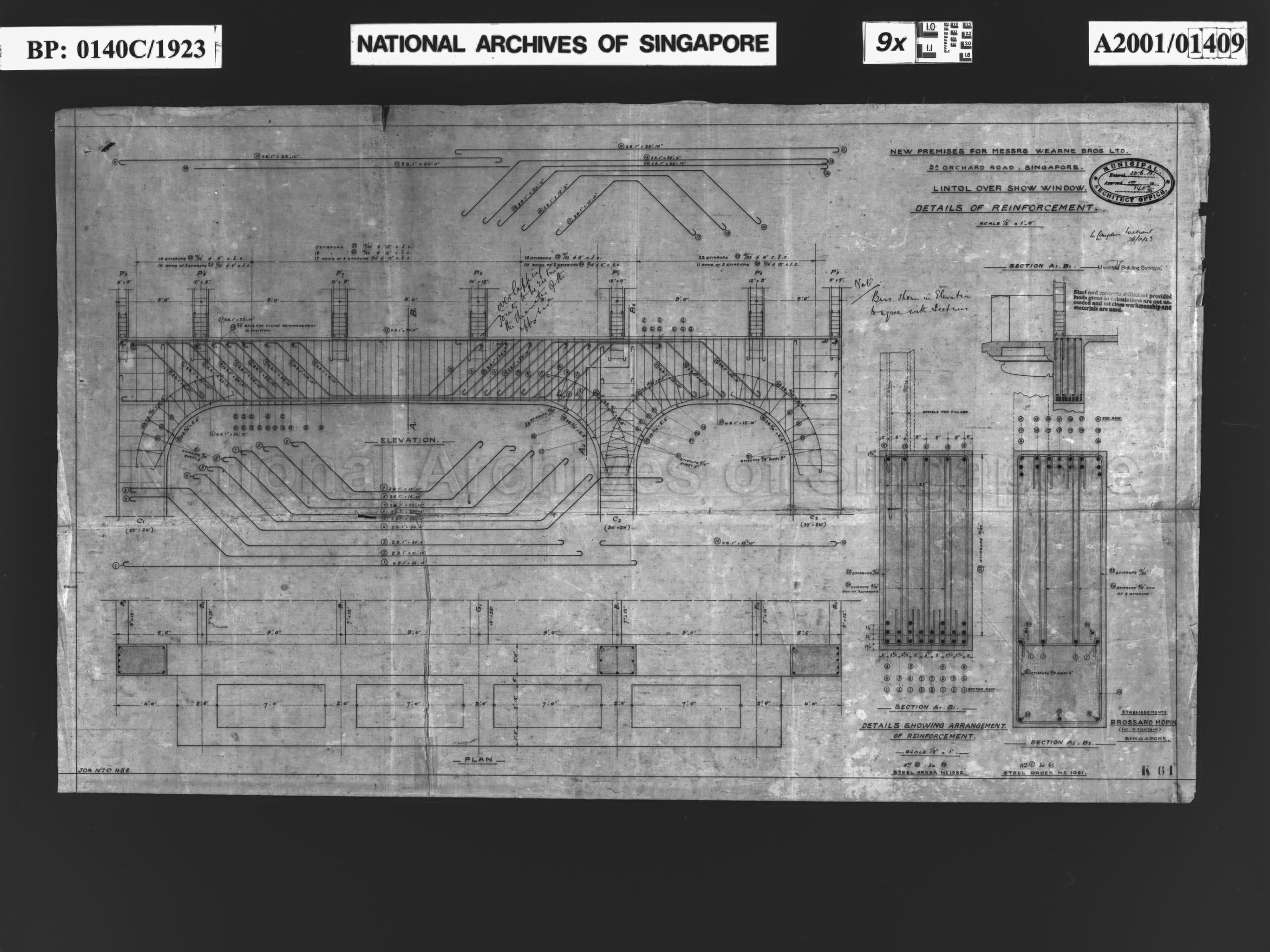 OFFICES, SHOW ROOM AND WORKSHOP - LINTOL OVER SHOW WINDOW, R …