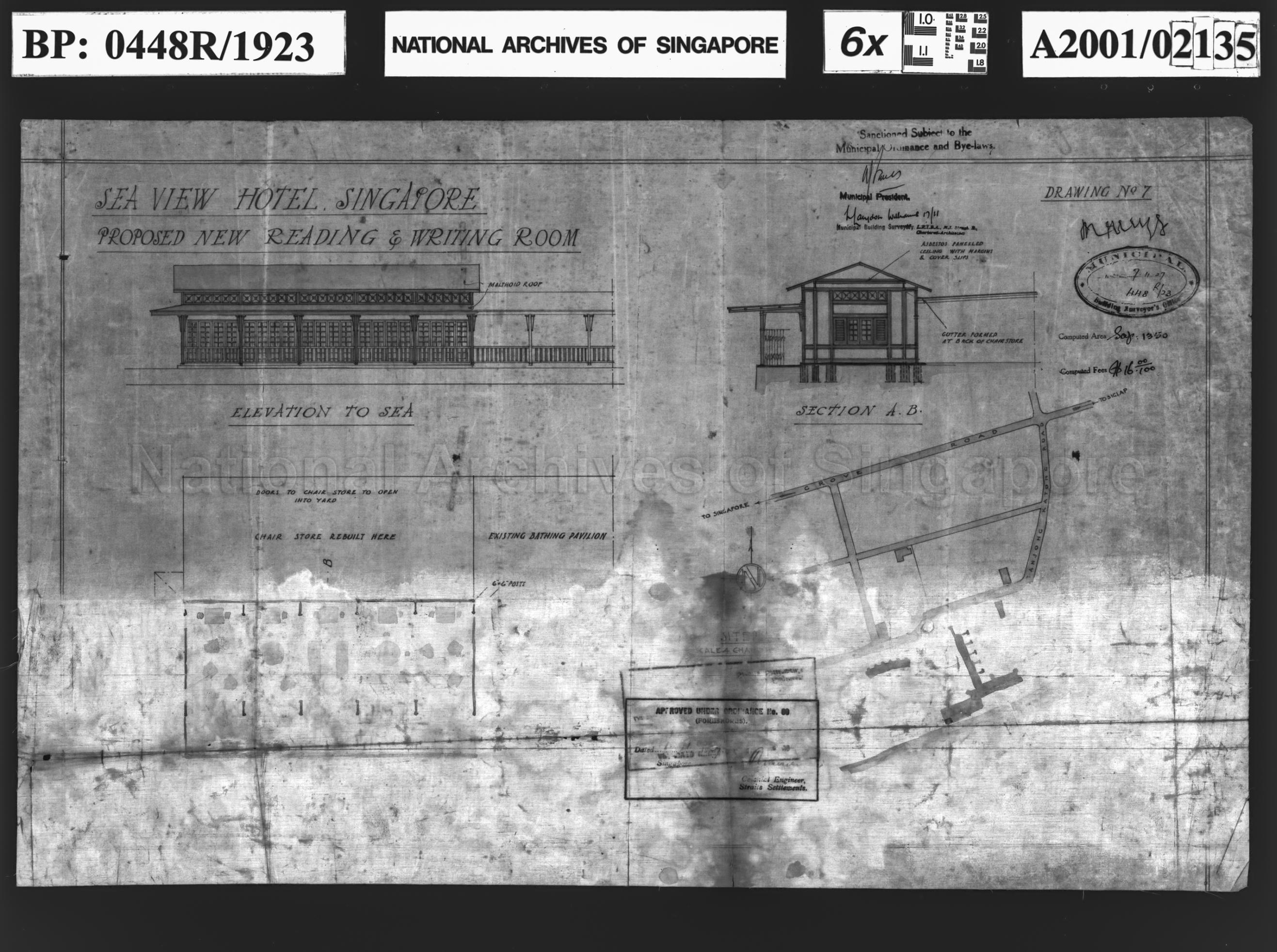 SEA VIEW HOTEL - READING AND WRITING ROOM (ENTERED 7/11/1927 …